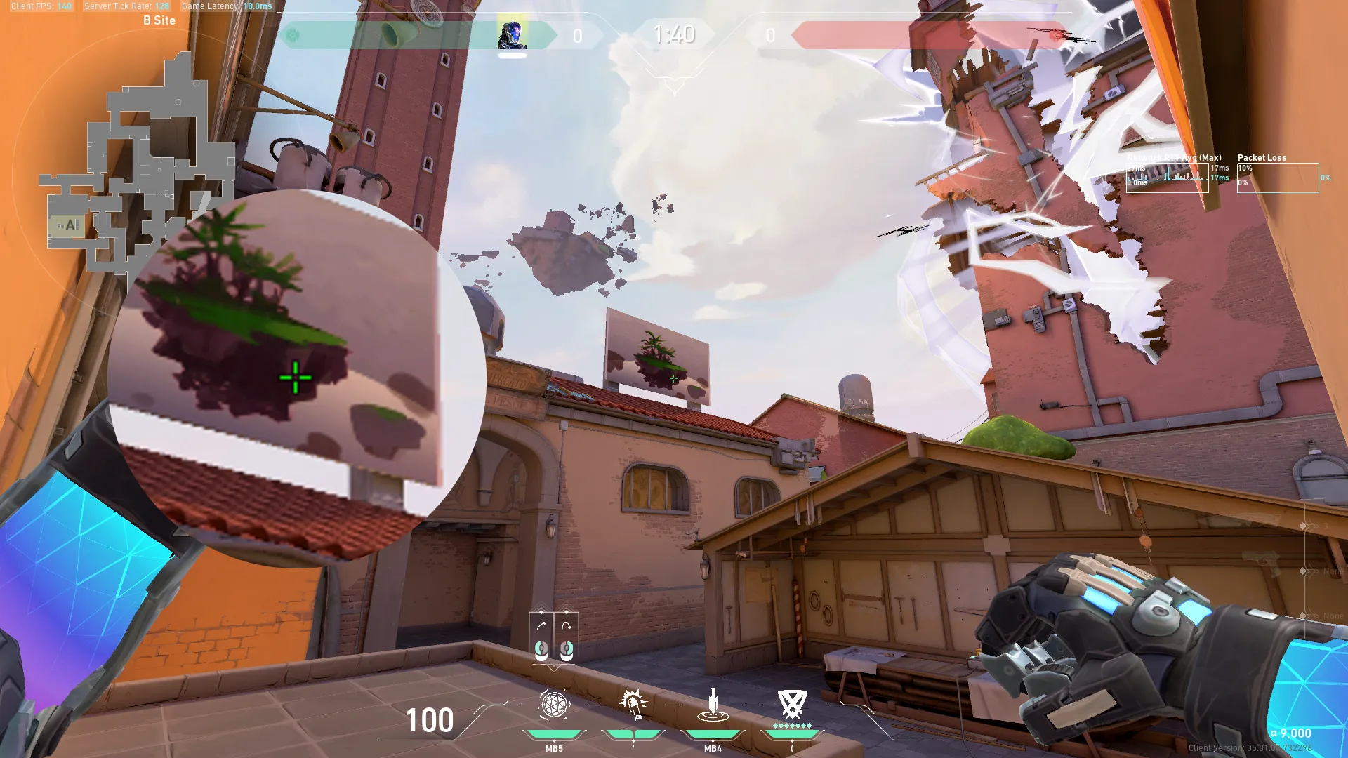 KAY/O Frag_Ment on Ascent Defense Site B — step 2 of 3: Aim — line up the shot