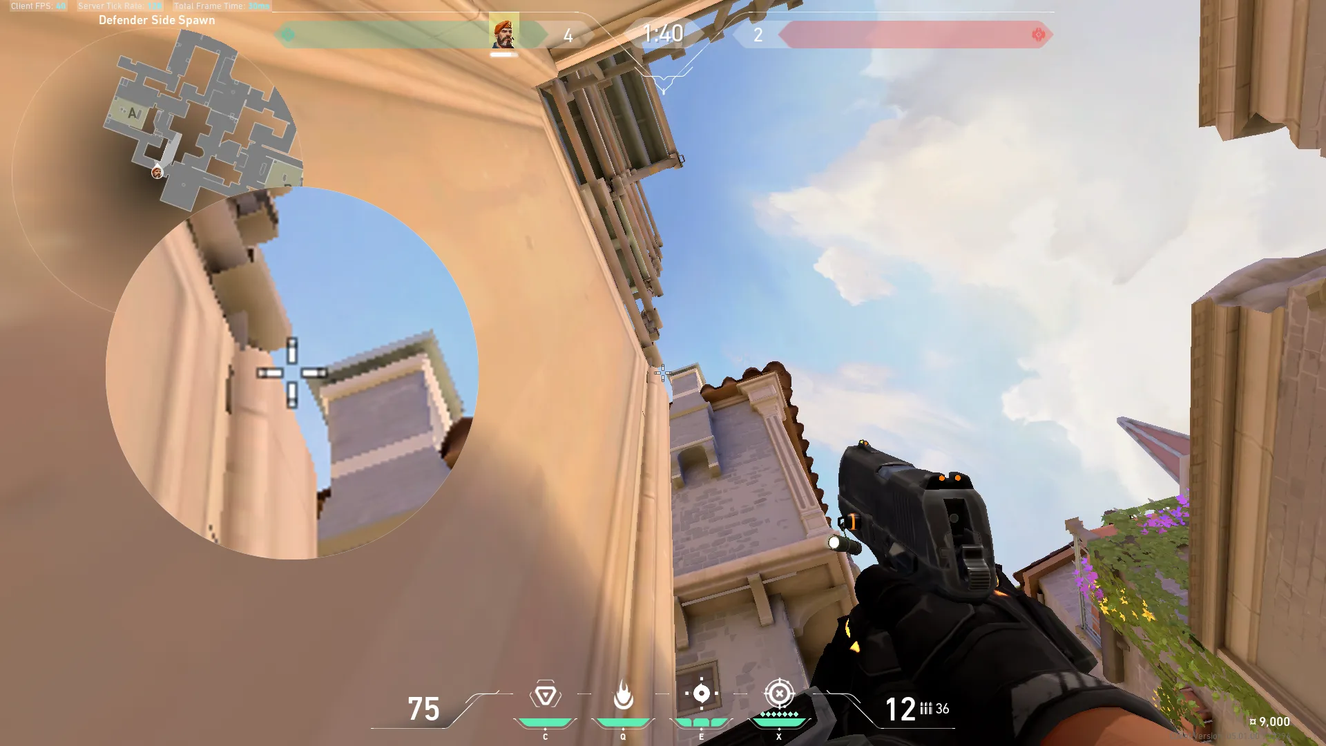Brimstone Incendiary on Ascent Defense Site A — step 2 of 3: Aim — line up the shot