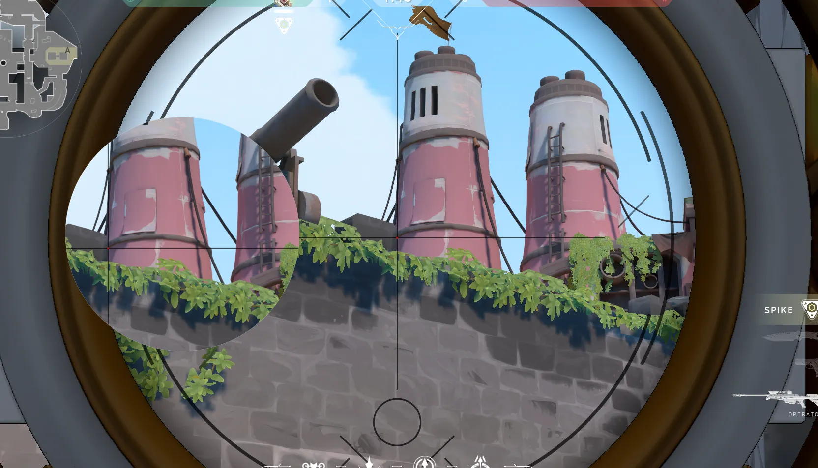 Sova Recon Bolt on Breeze Attack Site A — step 2 of 4: Aim — line up the shot