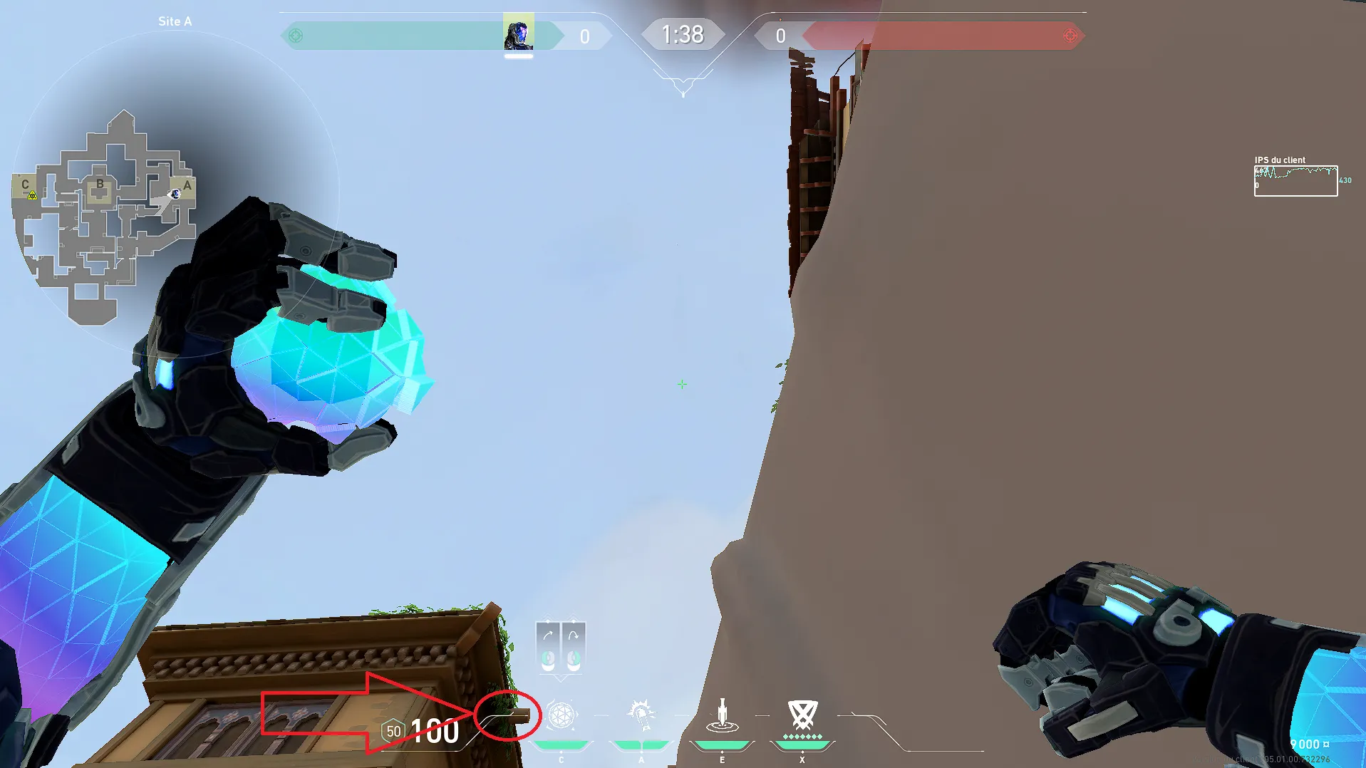 KAY/O Frag_Ment on Haven Defense Site A — step 2 of 3: Aim — line up the shot