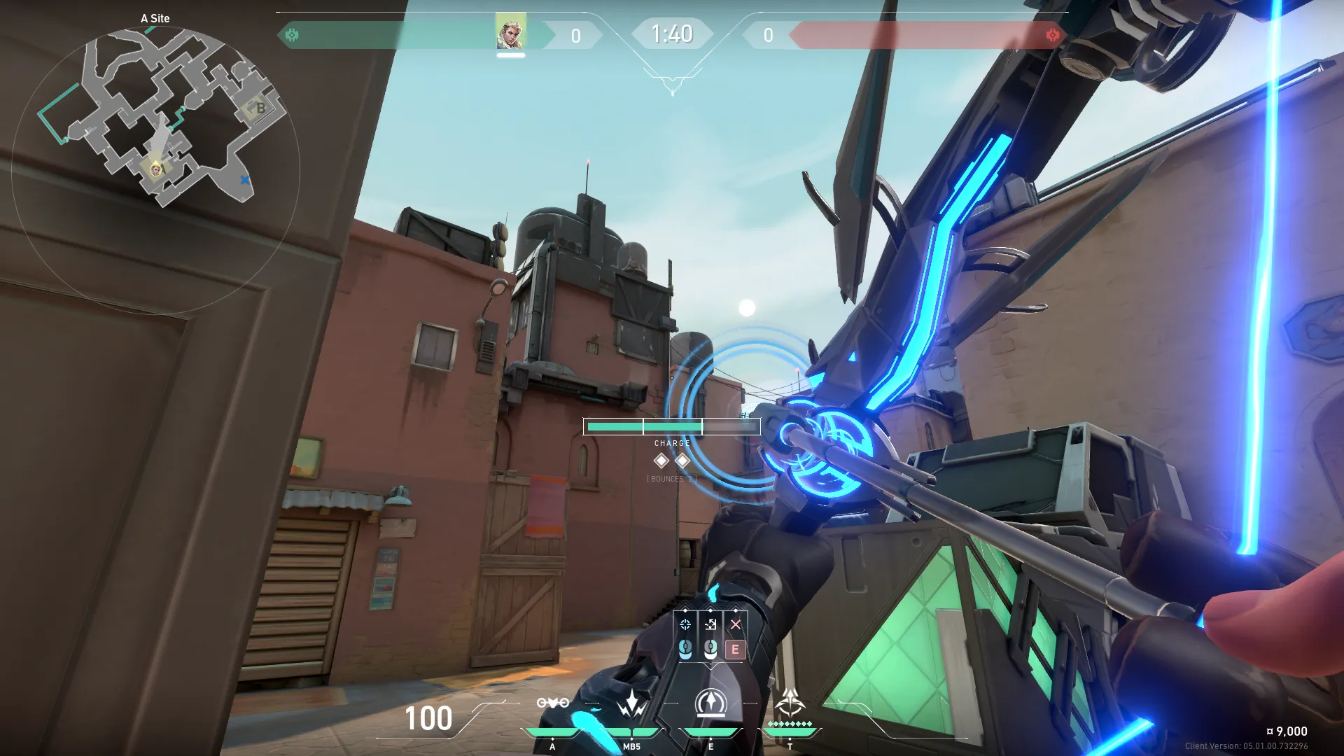 Sova Recon Bolt on Bind Defense Site A — step 3 of 4: Aim — line up the shot