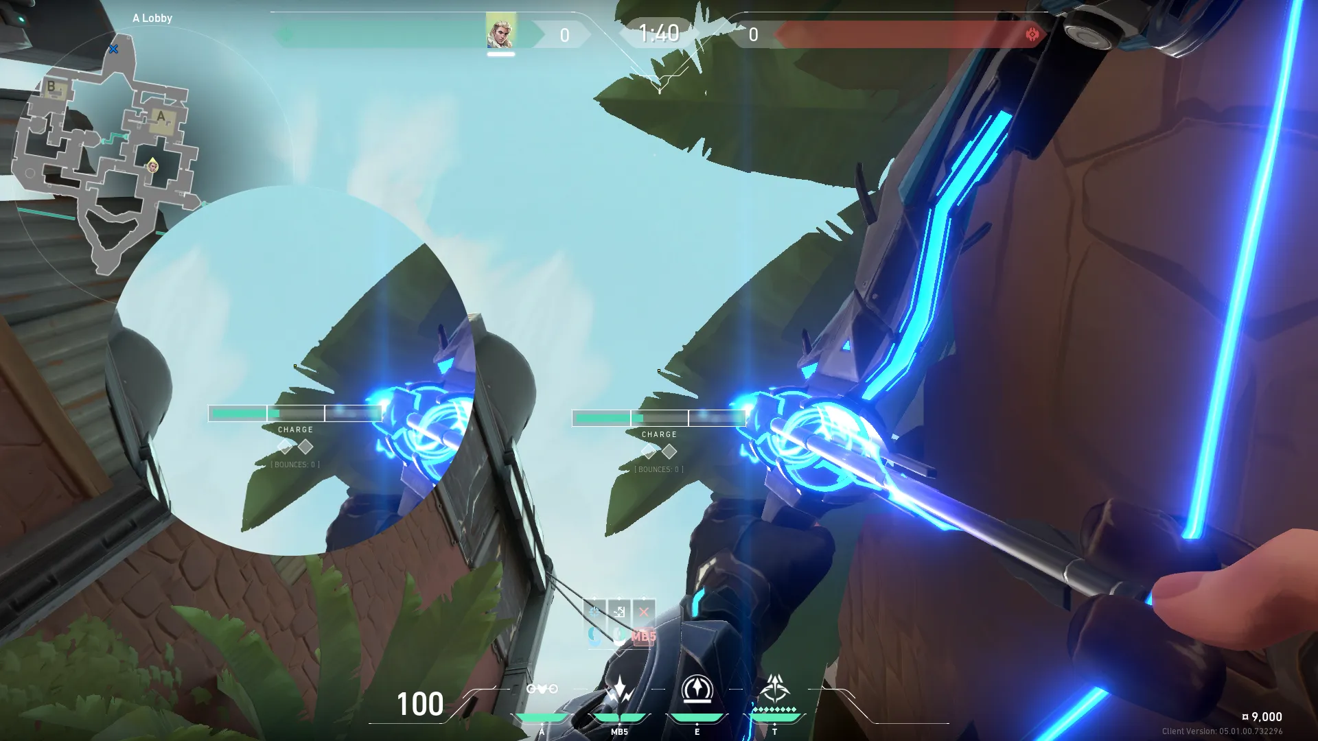 Sova Shock Bolt on Bind Attack Site A — step 3 of 4: Aim — line up the shot