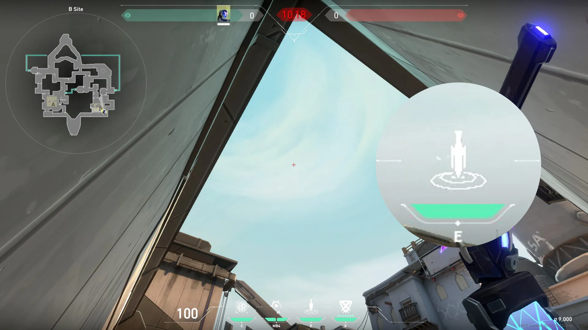 KAY/O Zero_Point on Bind Defense Site A — step 2 of 3: Aim — line up the shot