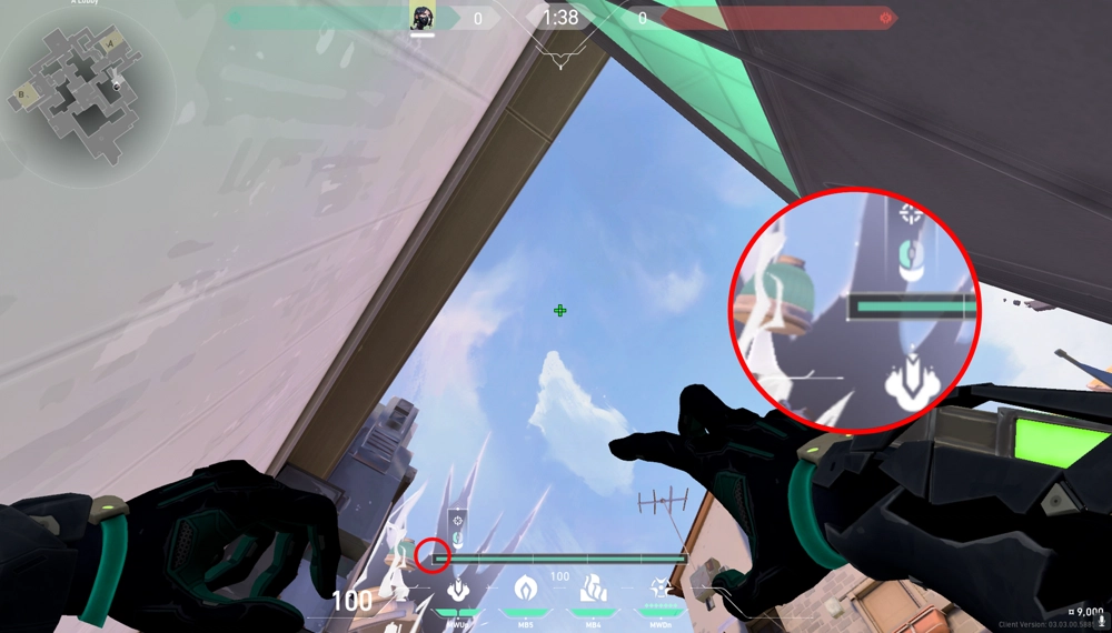 Viper Snake Bite on Ascent Attack Site A — step 2 of 3: Aim — line up the shot