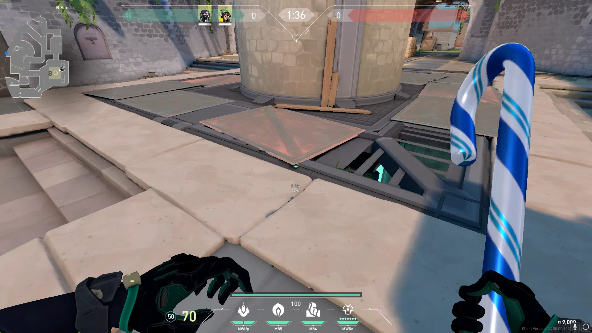 Molly across the map to A — Viper lineup on Breeze