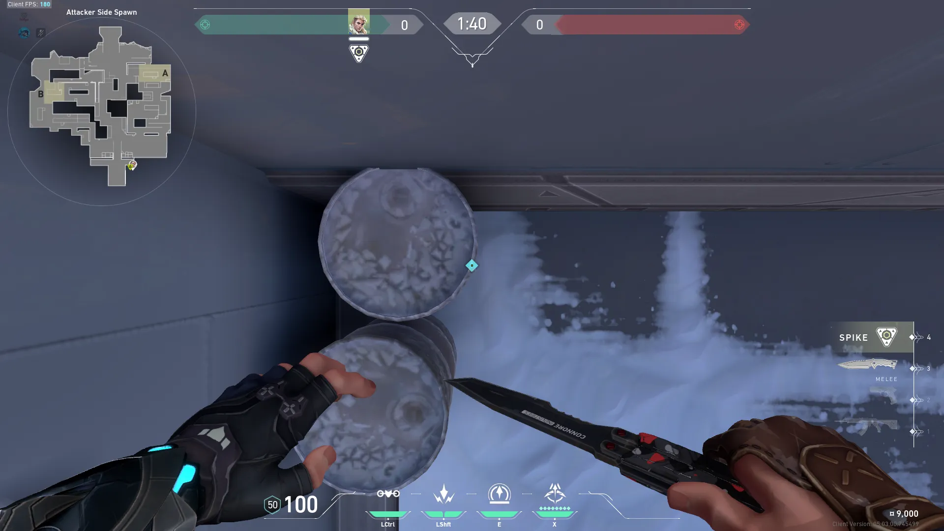 B Green Recon From Attacker Spawn — Sova lineup on Icebox