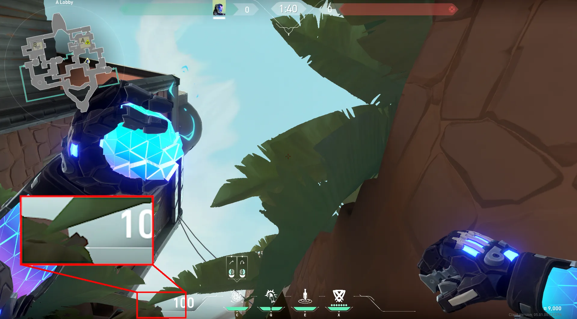 KAY/O Frag_Ment on Bind Attack Site A — step 2 of 3: Aim — line up the shot