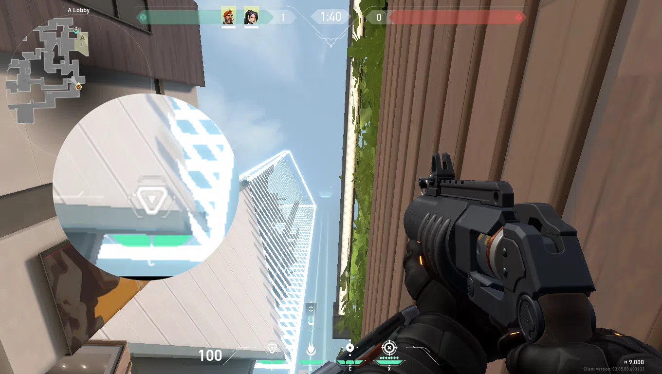 Brimstone Incendiary on Split Attack Site A — step 2 of 3: Aim — line up the shot