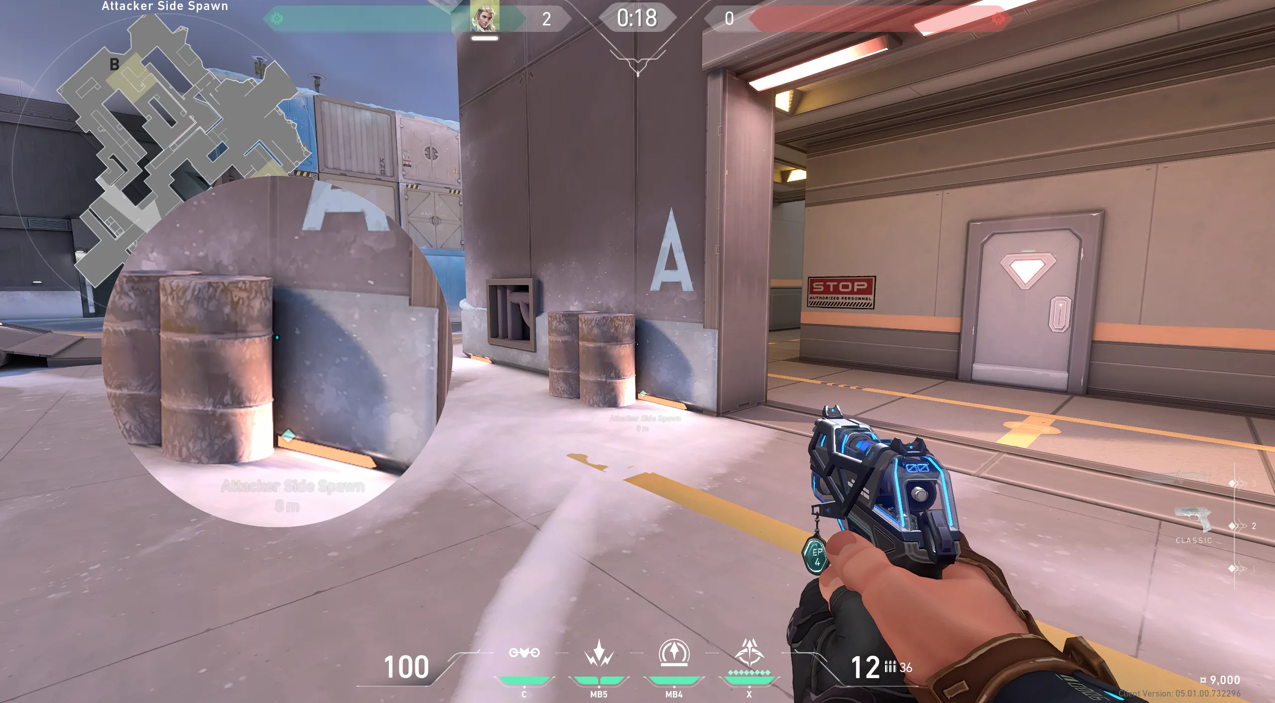 Snowman B Site Recon Dart From Attacker Spawn A Side — Sova lineup on Icebox