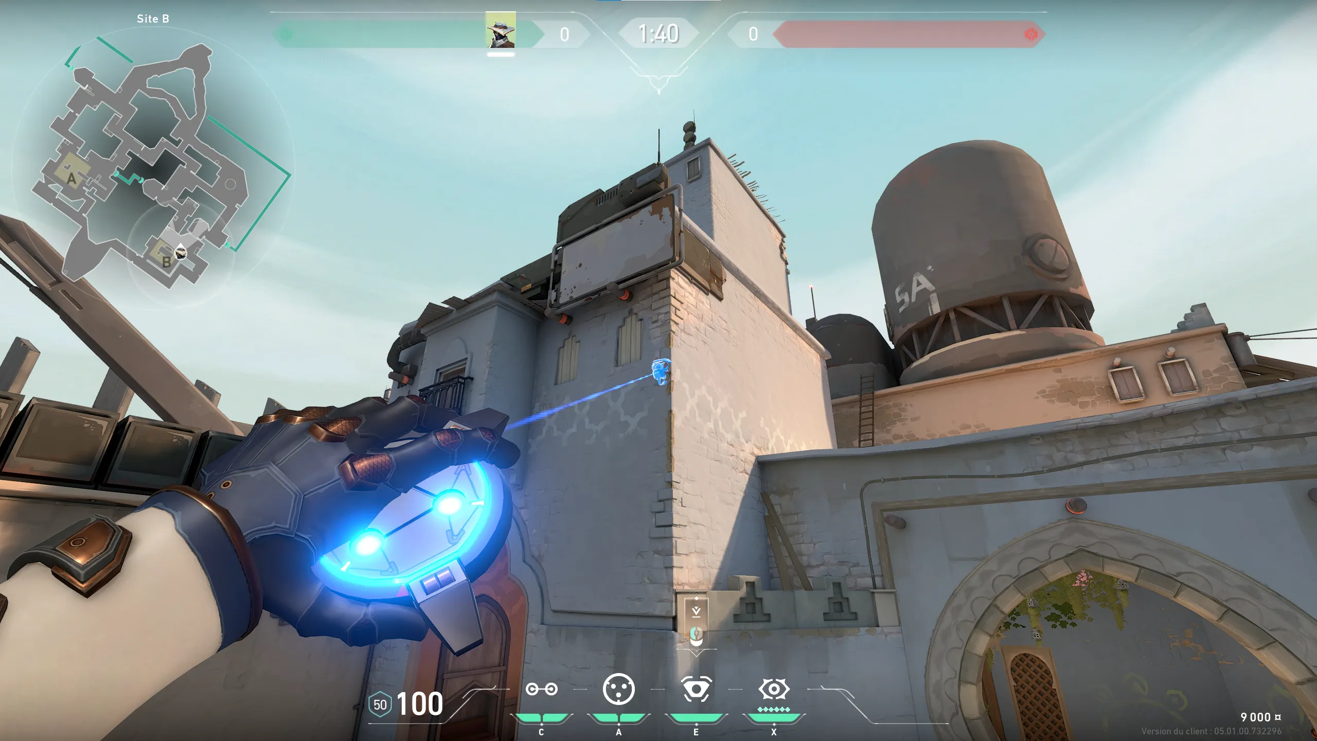 Cypher Spycam on Bind Defense Site B — step 3 of 4: Aim — line up the shot