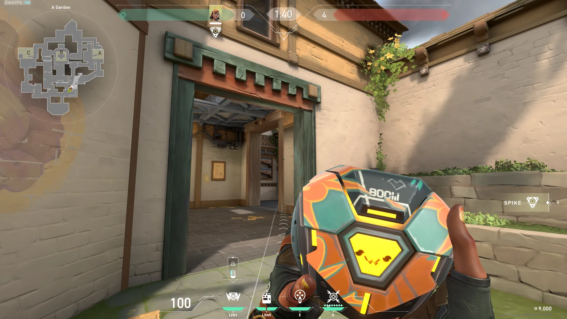 Raze Boom Bot on Haven Attack Site A — step 2 of 3: Aim — line up the shot