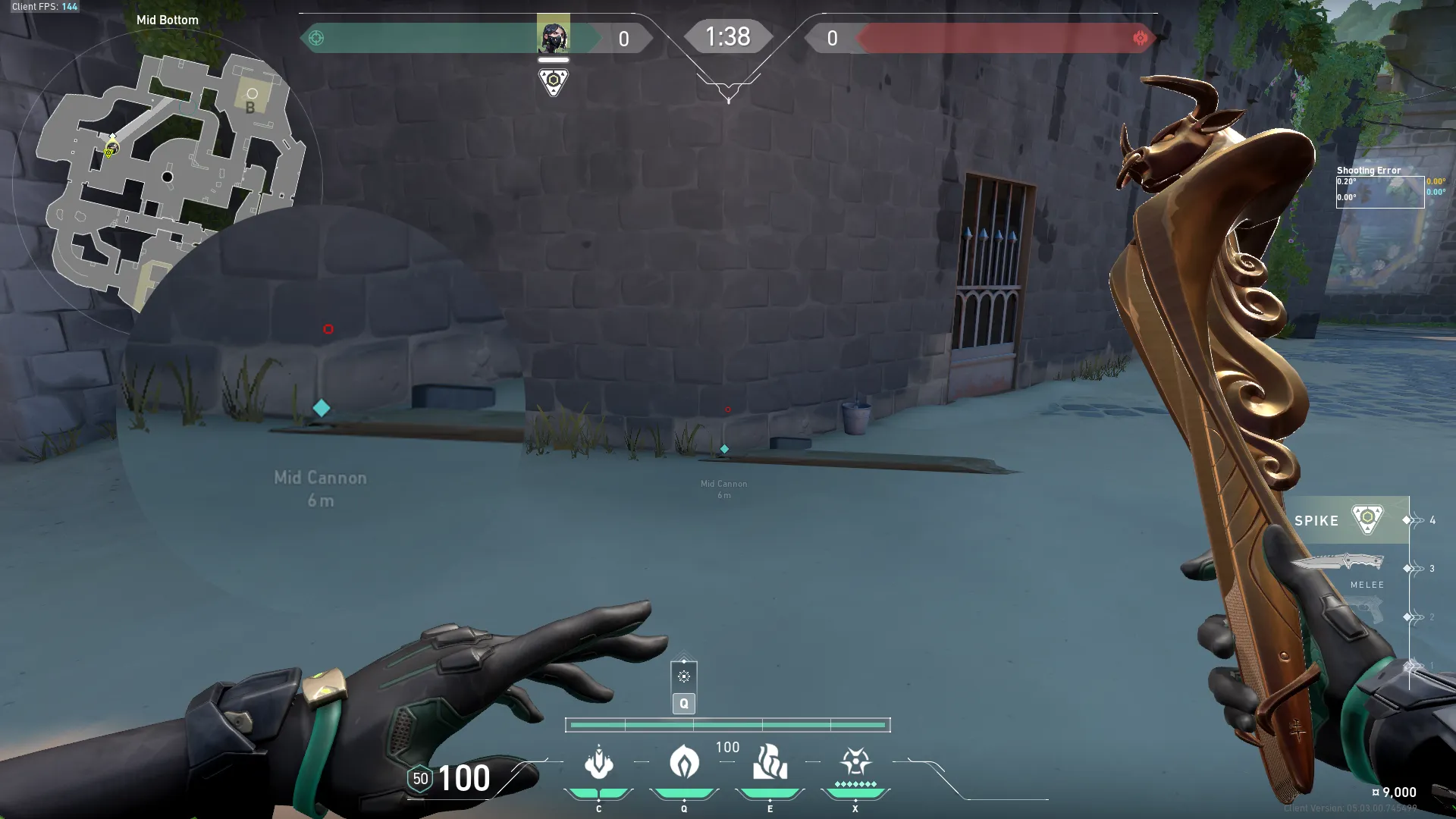 Viper Molly pre Plant / Retake B Cannon to B Side Camp Spot — Viper lineup on Breeze