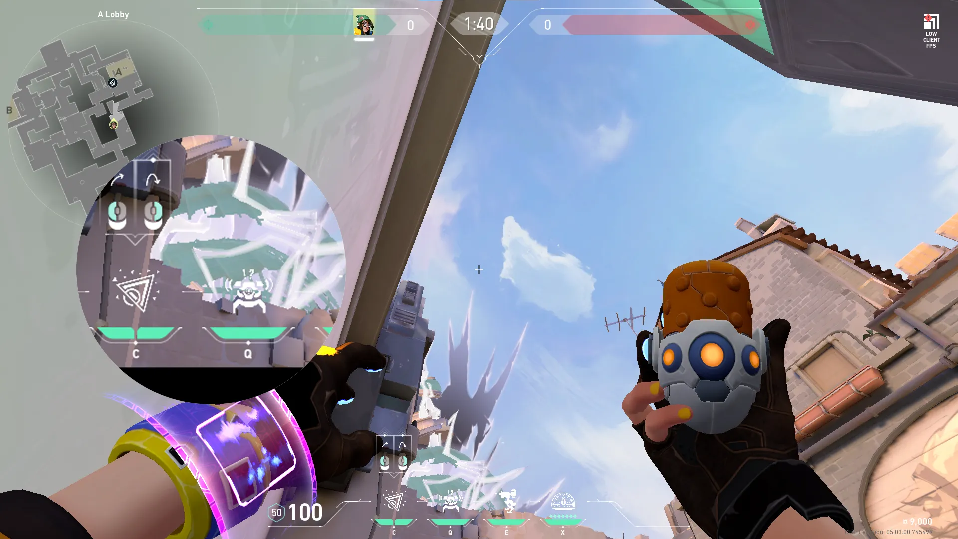 Killjoy Nanoswarm on Ascent Attack Site A — step 2 of 3: Aim — line up the shot