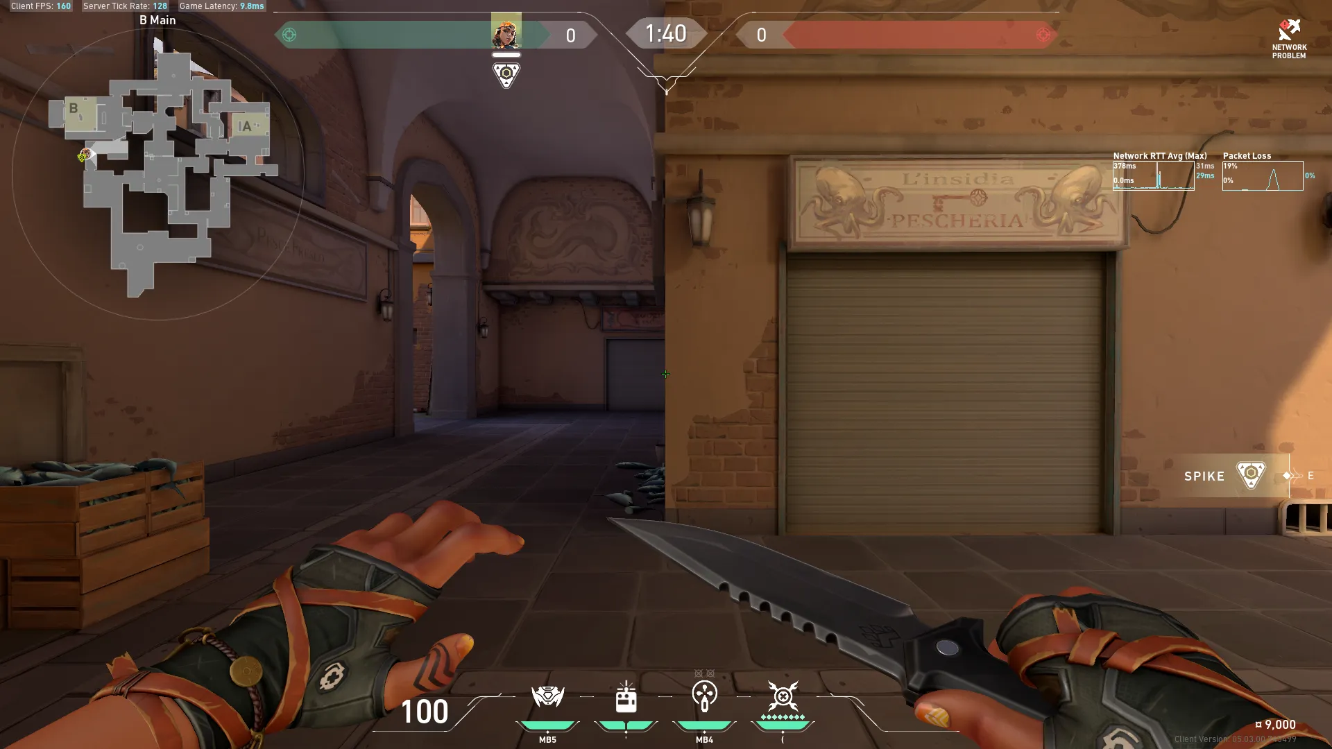 Attacking Stairs From B Main Grenade Lineup — Raze lineup on Ascent