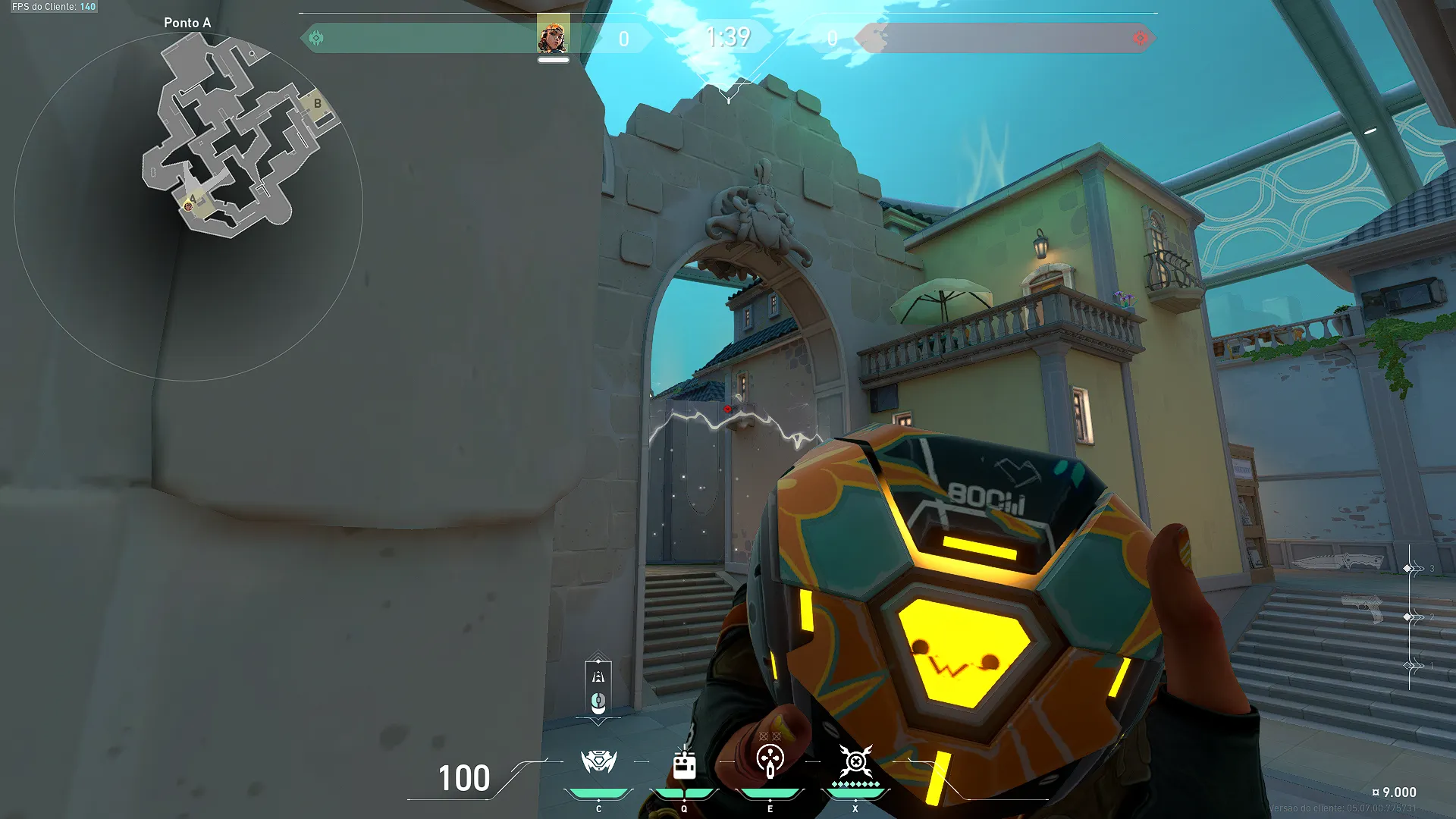 Raze Boom Bot on Pearl Defense Site A — step 2 of 6: Aim — line up the shot