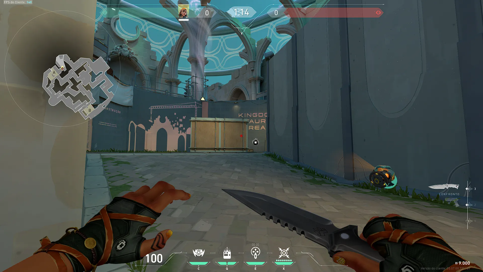 Raze Boom Bot on Pearl Defense Site A — step 4 of 6: Aim — line up the shot