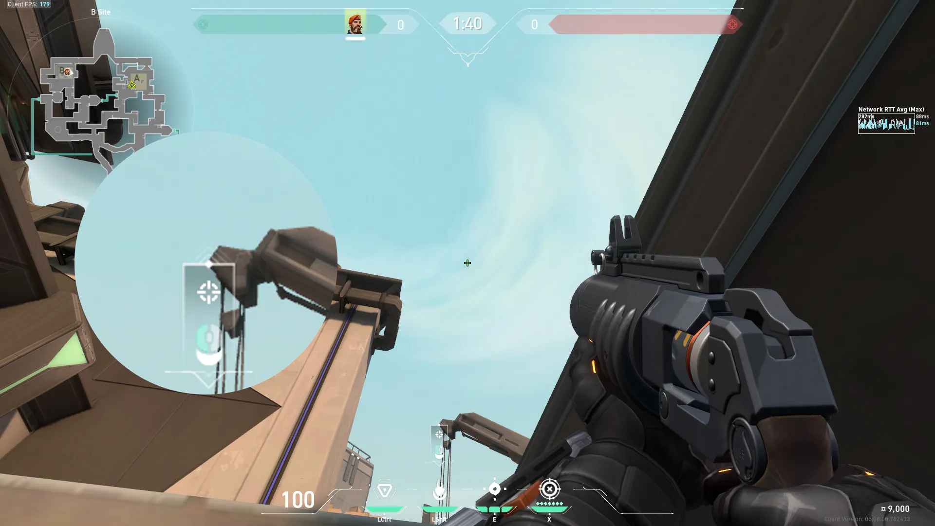 Brimstone Incendiary on Bind Defense Site A — step 2 of 3: Aim — line up the shot
