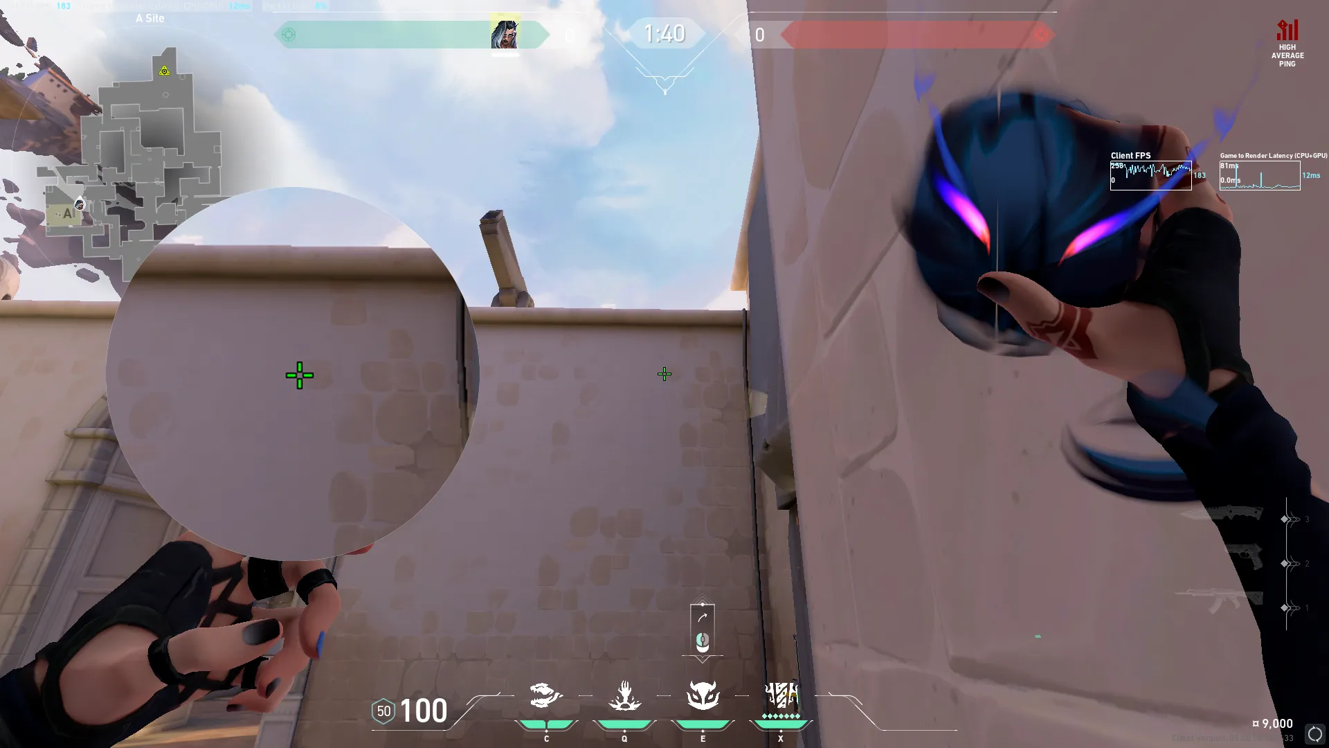 Fade Haunt on Ascent Defense Site A — step 2 of 3: Aim — line up the shot