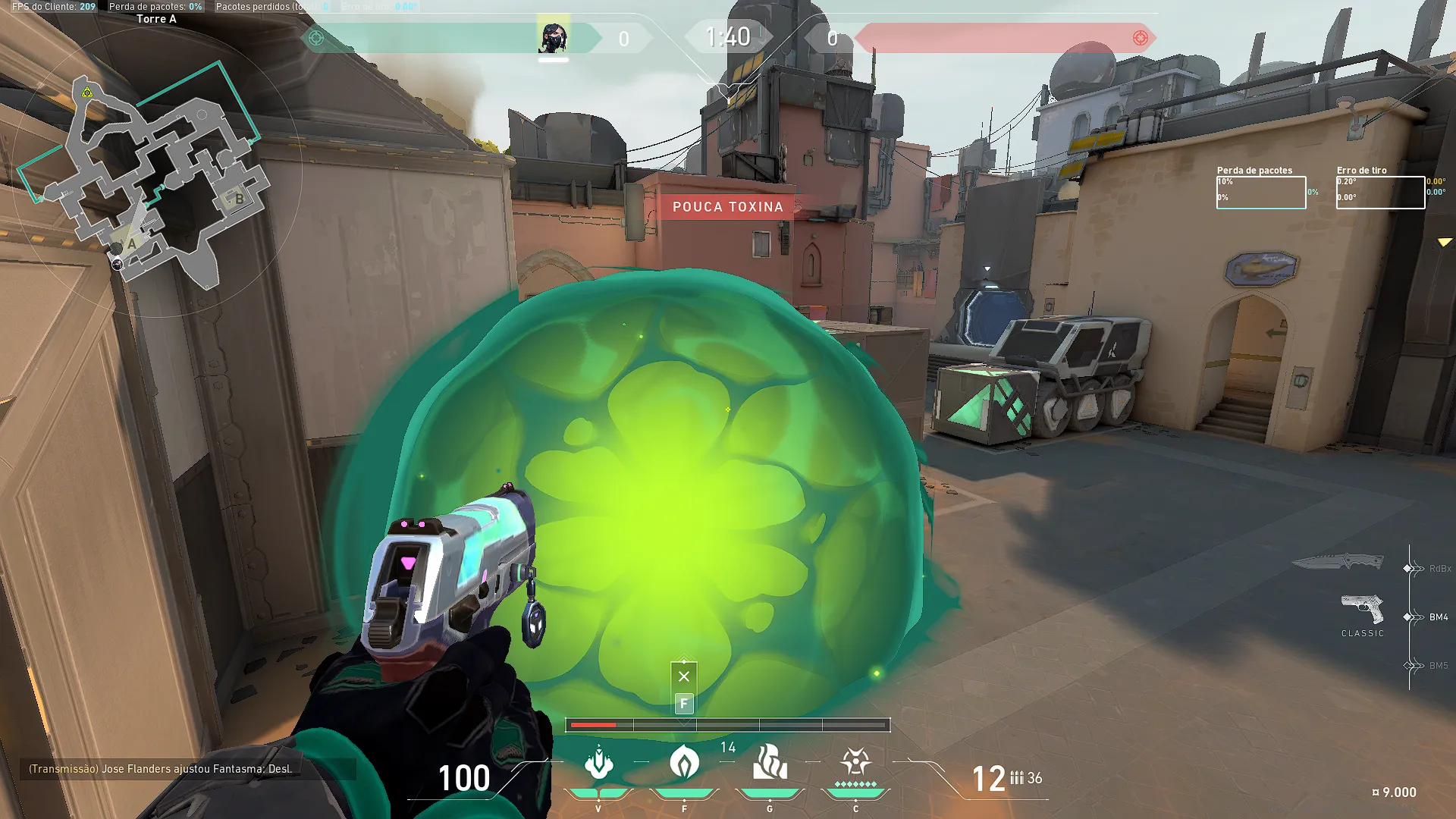 Viper Poison Cloud on Bind Attack Site A — step 3 of 4: Aim — line up the shot