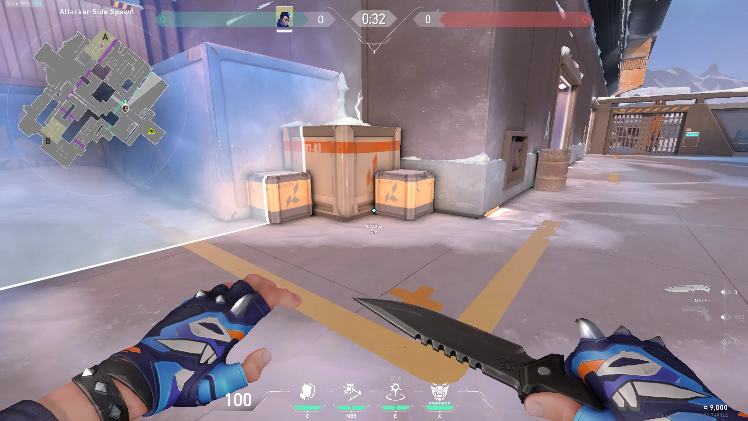 Attacker Spawn to B Snowman Yoru Lineup Icebox — Yoru lineup on Icebox