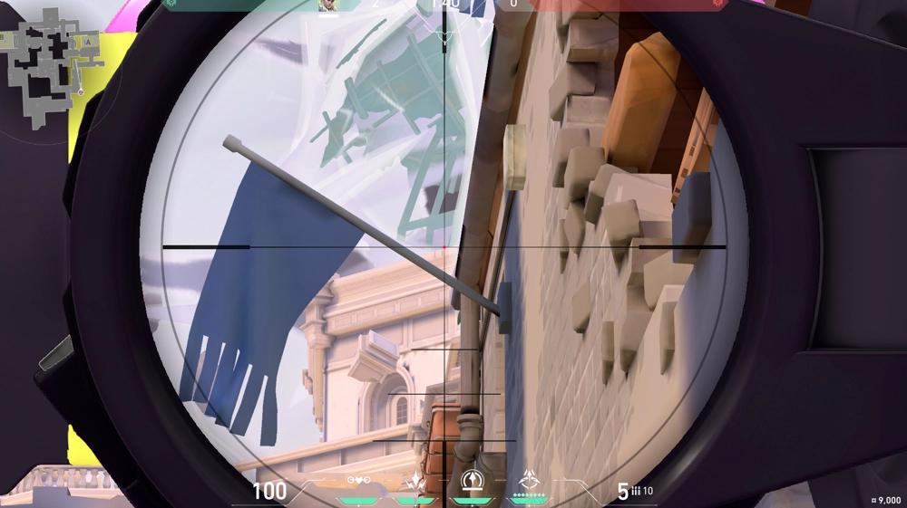 Sova Recon Bolt on Ascent Attack Site A — step 2 of 3: Aim — line up the shot