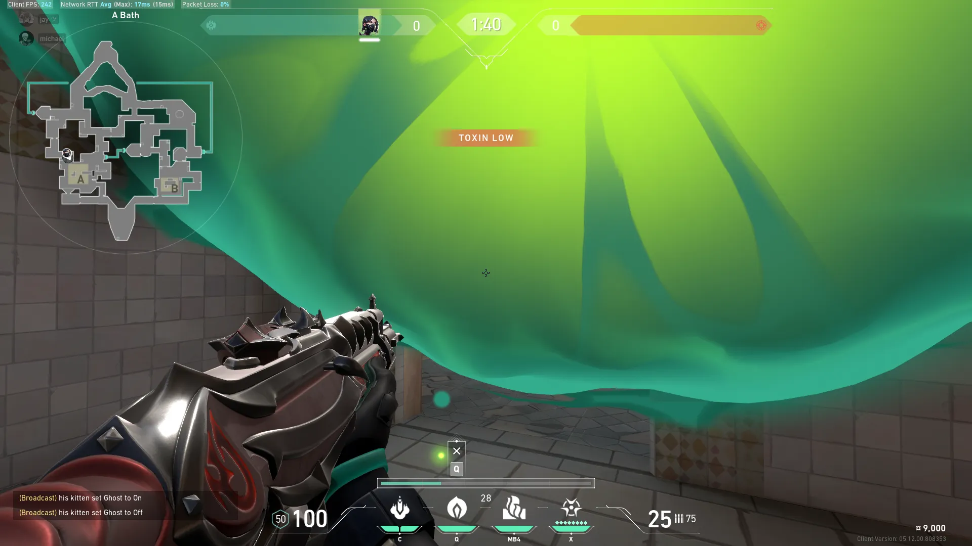 Viper Poison Cloud on Bind Attack Site A — step 3 of 4: Aim — line up the shot