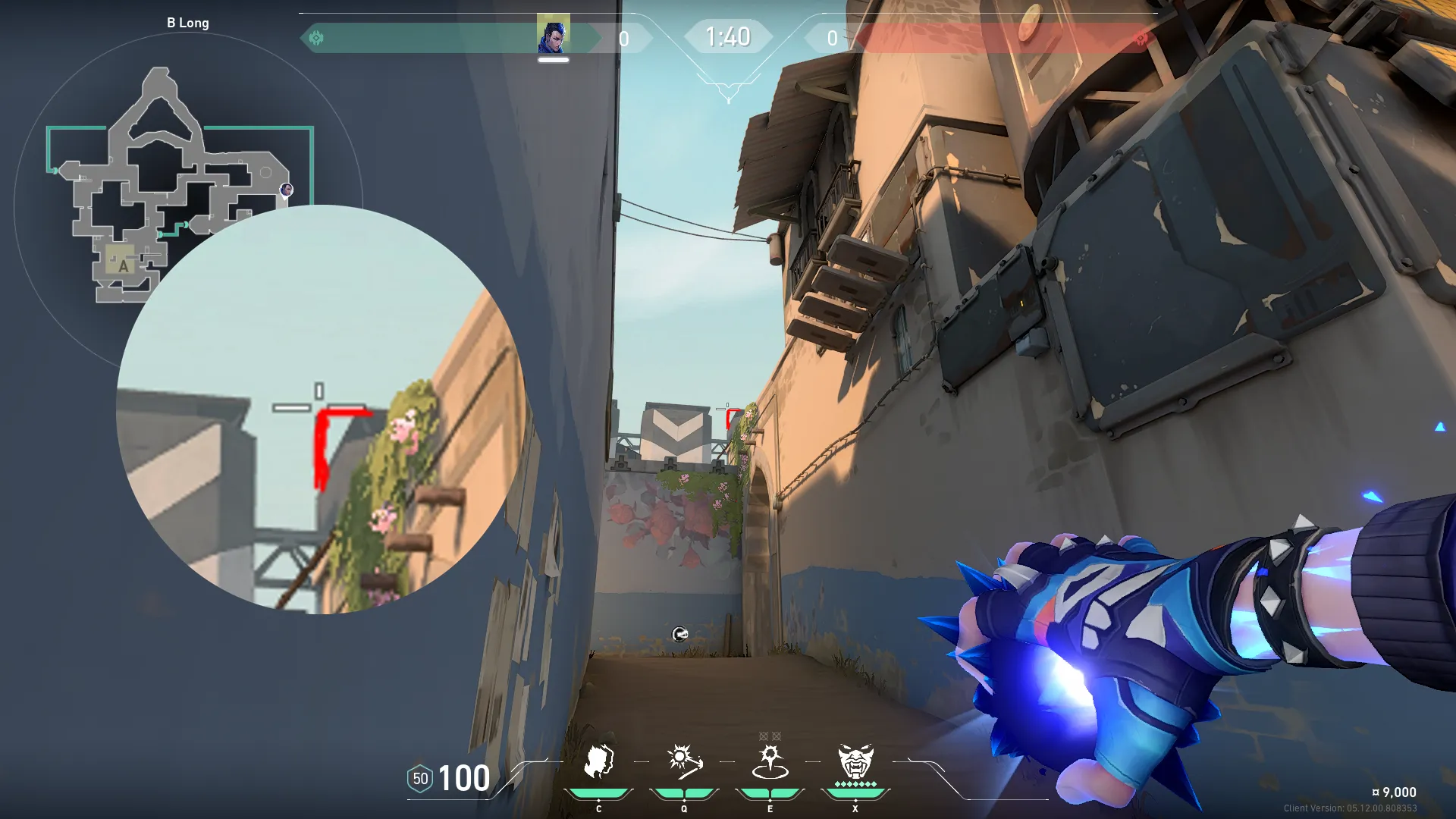 Yoru Blindside on Bind Attack Site B — step 2 of 3: Aim — line up the shot