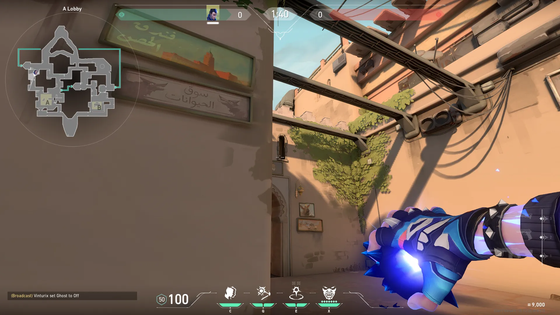 Yoru Blindside on Bind Attack Site A — step 2 of 3: Aim — line up the shot