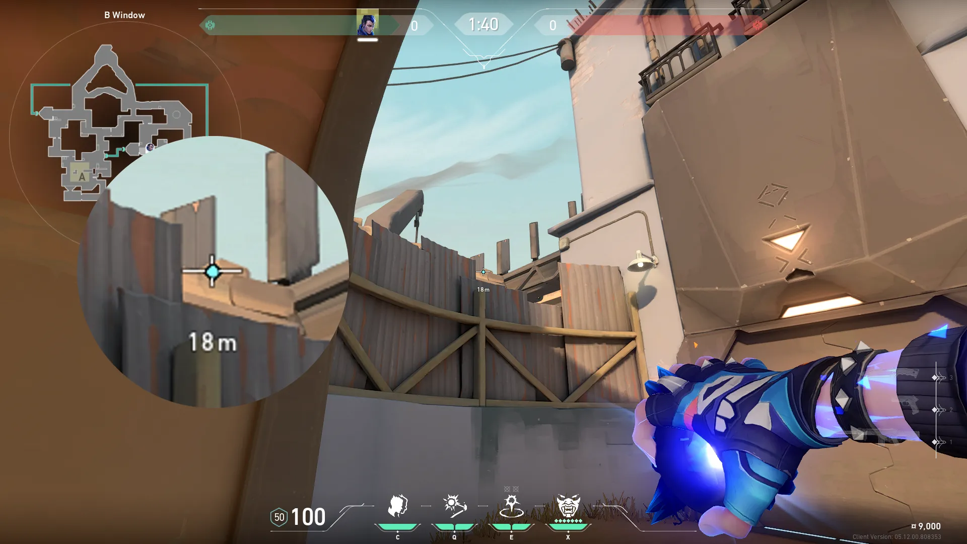 Yoru Blindside on Bind Attack Site B — step 2 of 3: Aim — line up the shot