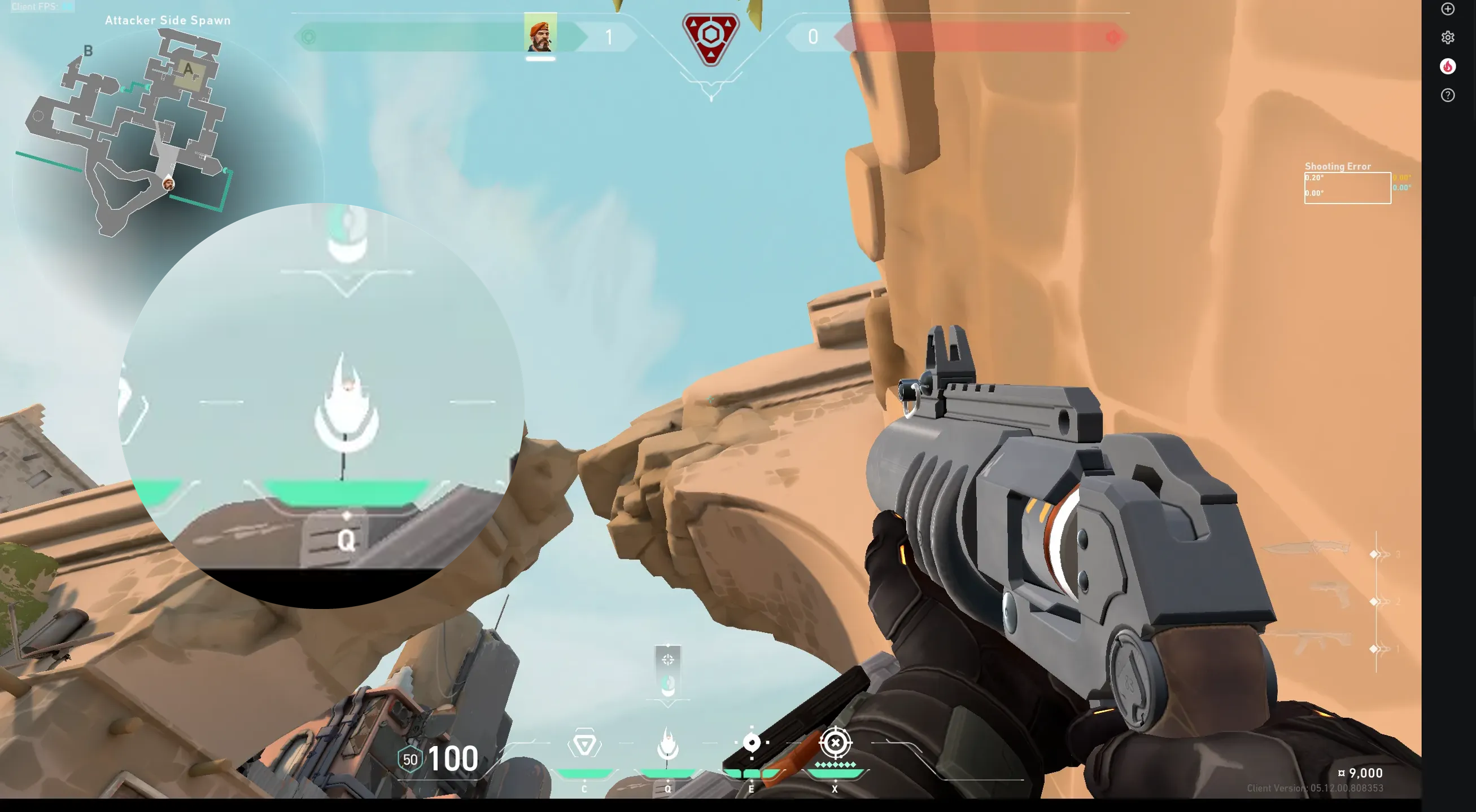 Brimstone Incendiary on Bind Defense Site A — step 2 of 3: Aim — line up the shot