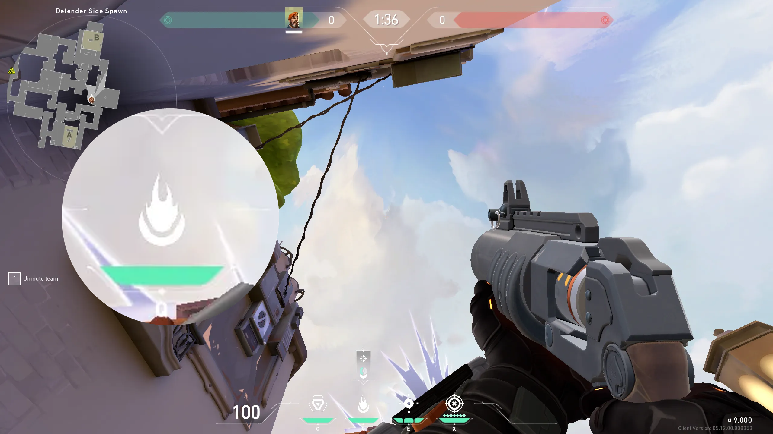Brimstone Incendiary on Ascent Defense Site B — step 3 of 4: Aim — line up the shot