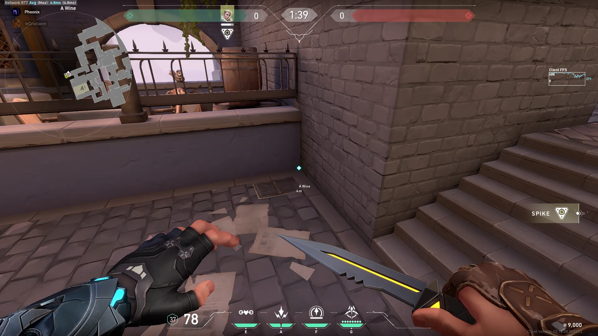 Anti-defuse Shock Dart in A — Sova lineup on Ascent