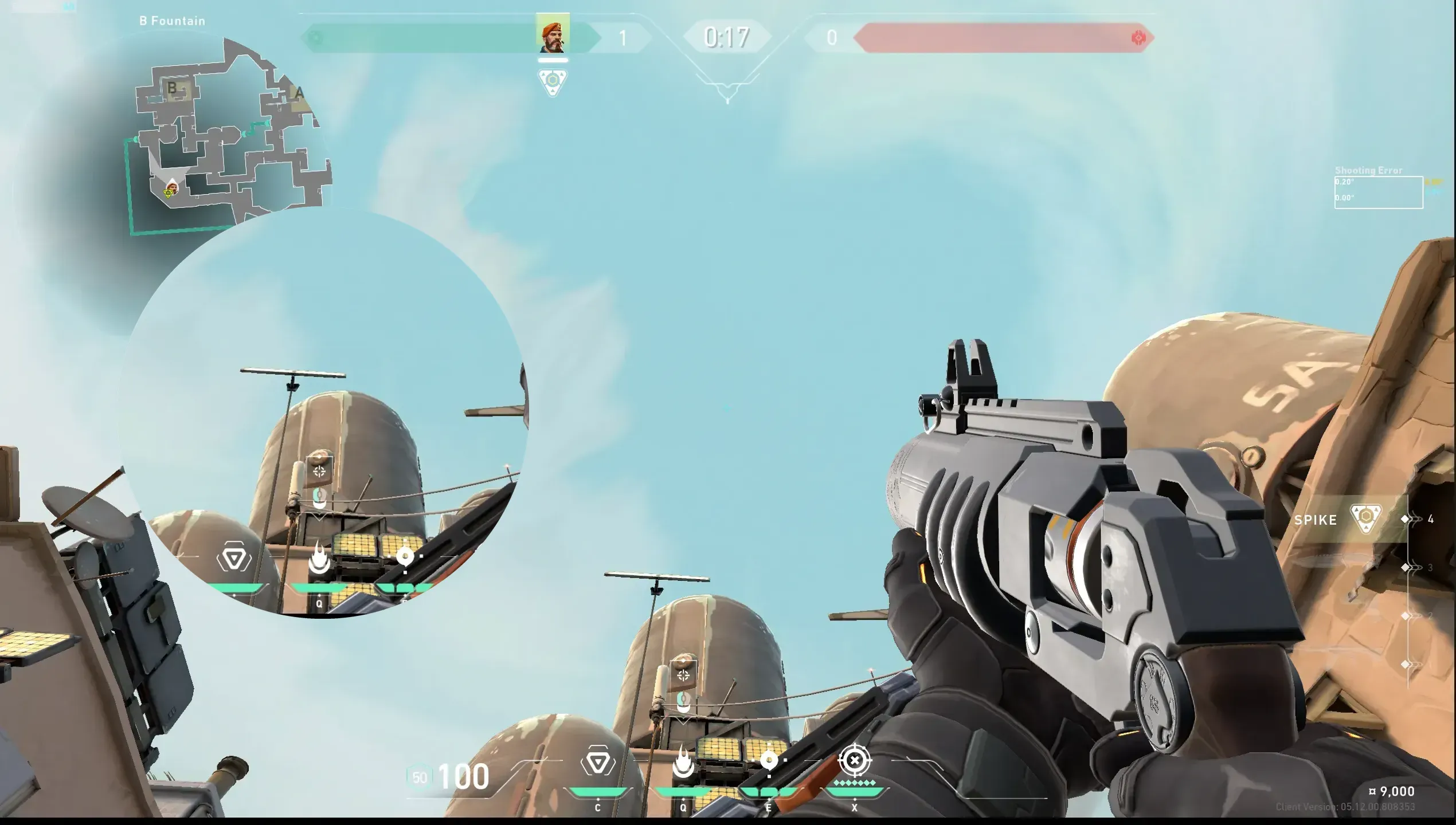 Brimstone Incendiary on Bind Attack Site B — step 2 of 3: Aim — line up the shot