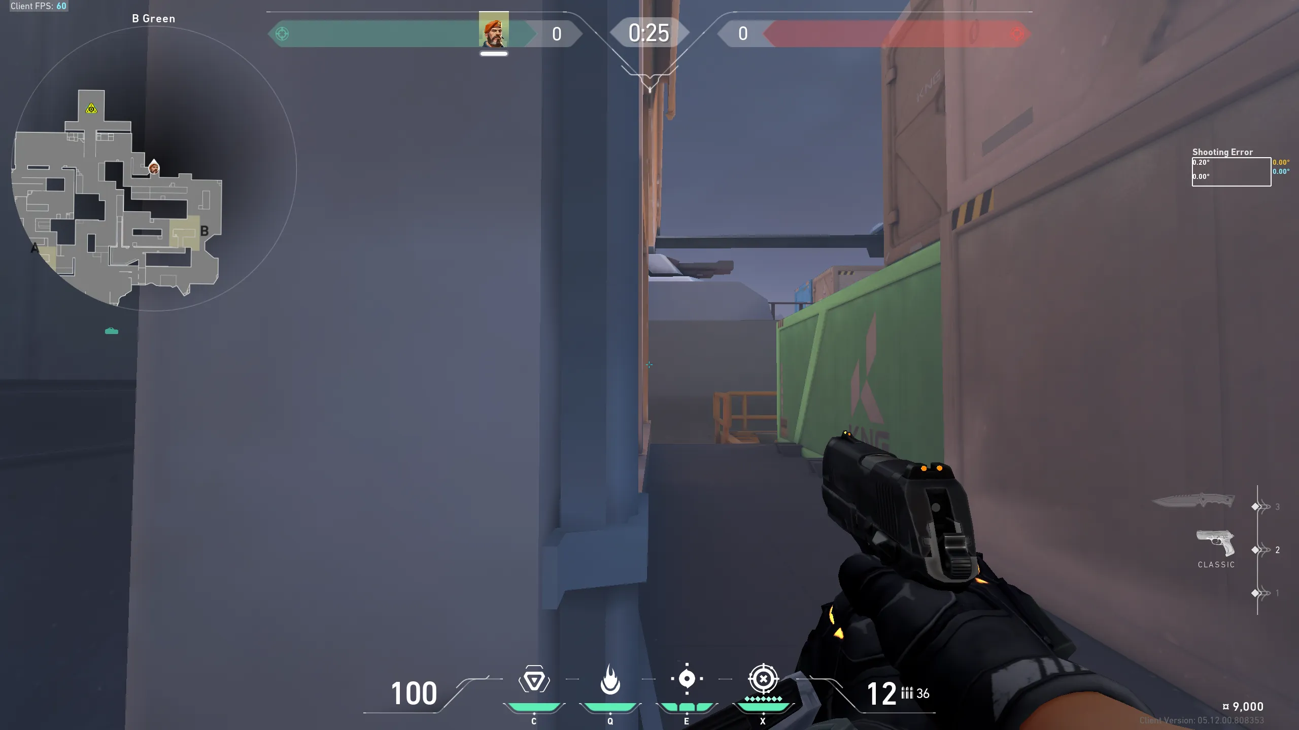 Brimstone Incendiary on Icebox Attack Site B — step 2 of 4: Aim — line up the shot