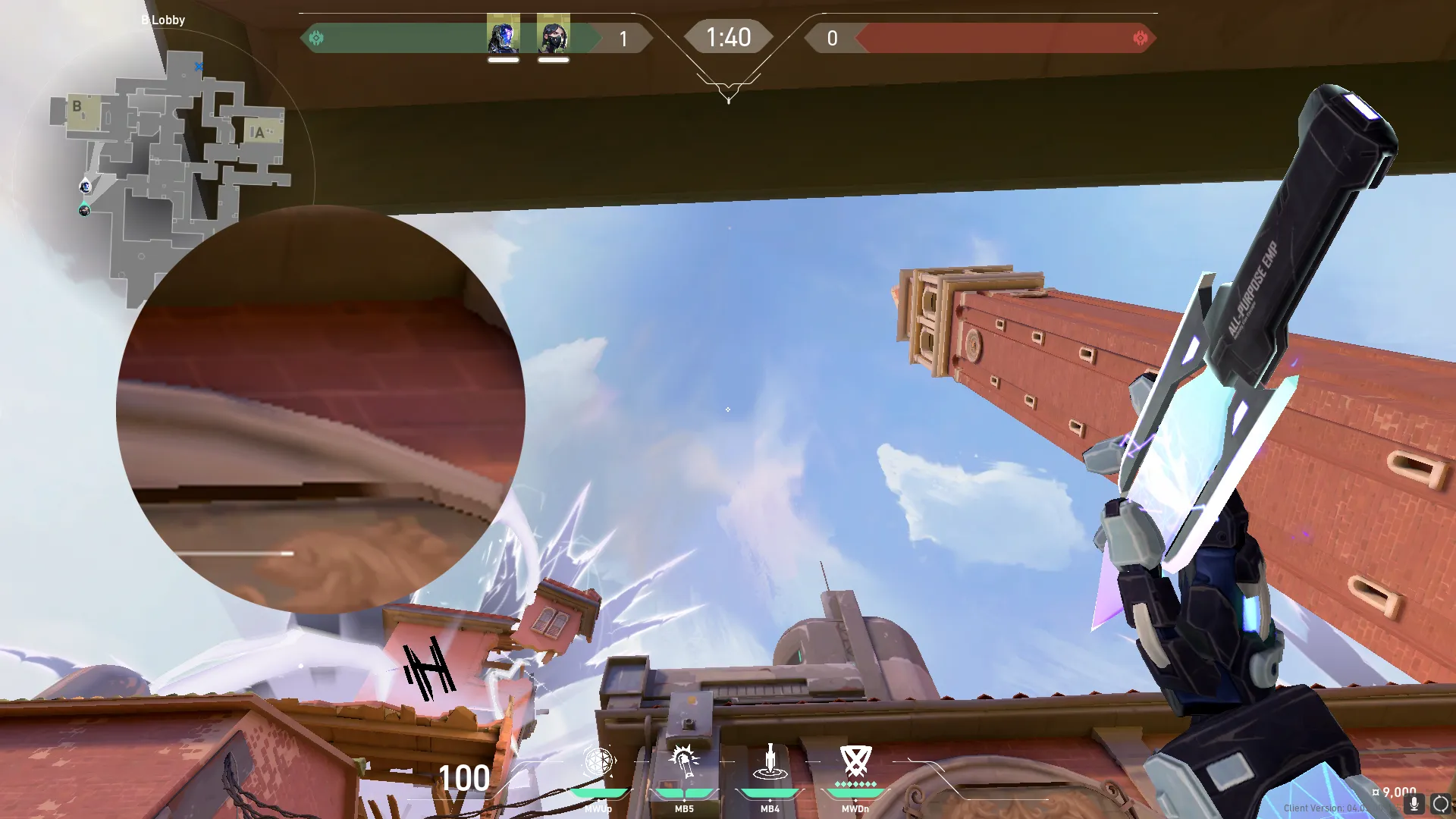 KAY/O Zero_Point on Ascent Attack Site B — step 2 of 3: Aim — line up the shot