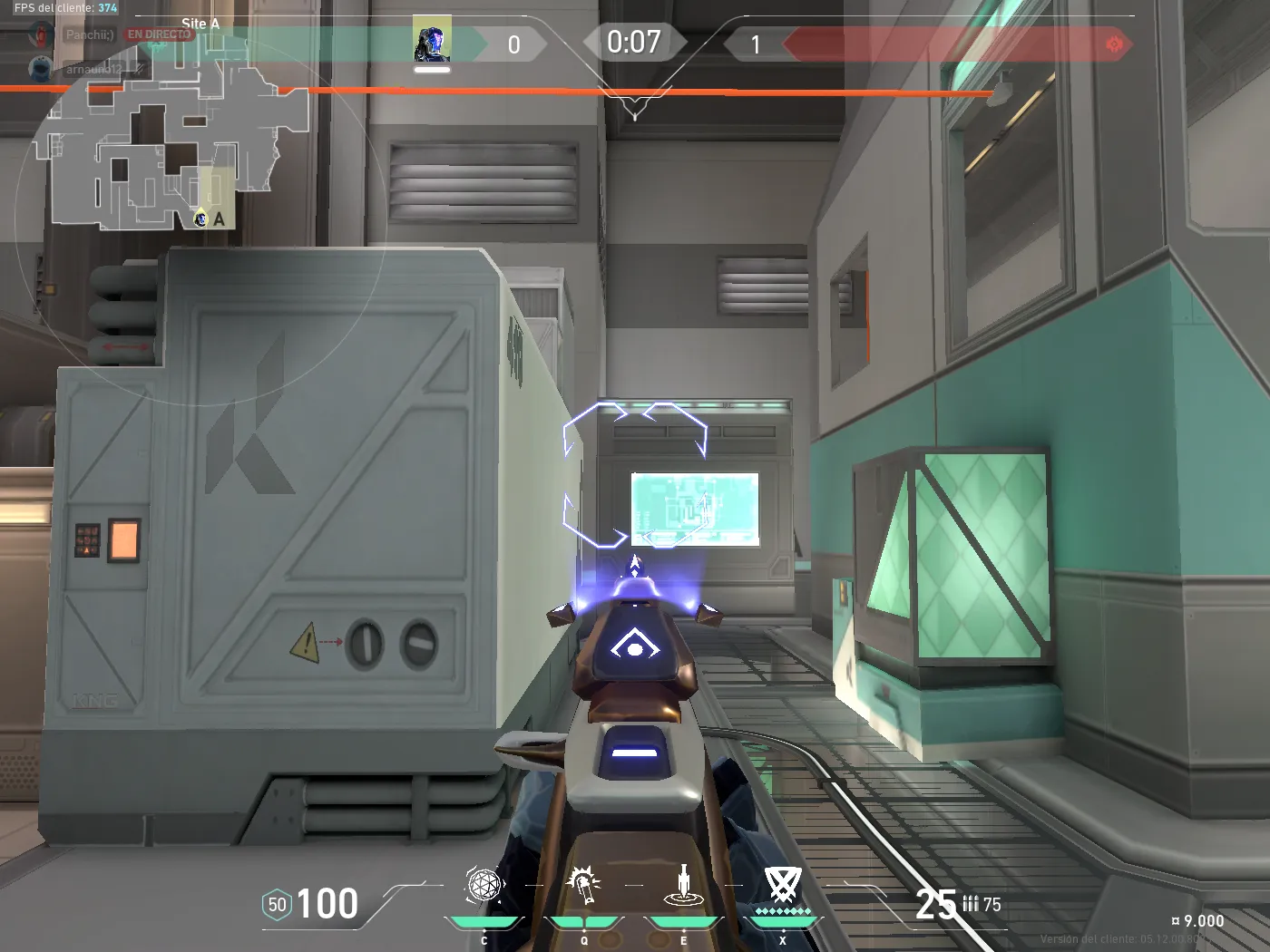 KAY/O Flash_Drive on Icebox Defense Site A — step 2 of 3: Aim — line up the shot