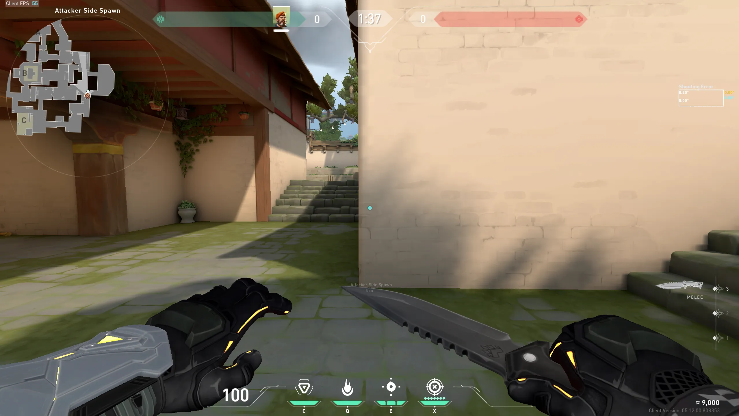Attacker Spawn to C Default — Brimstone lineup on Haven