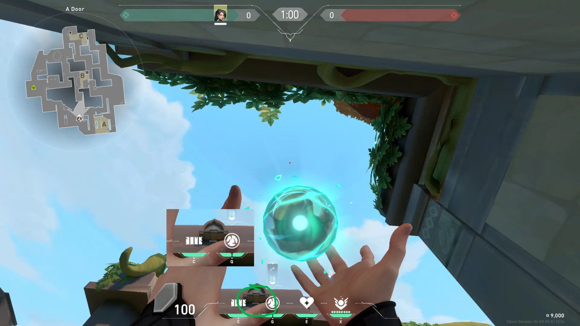 Sage Slow Orb on Lotus Attack Site B — step 3 of 4: Aim — line up the shot