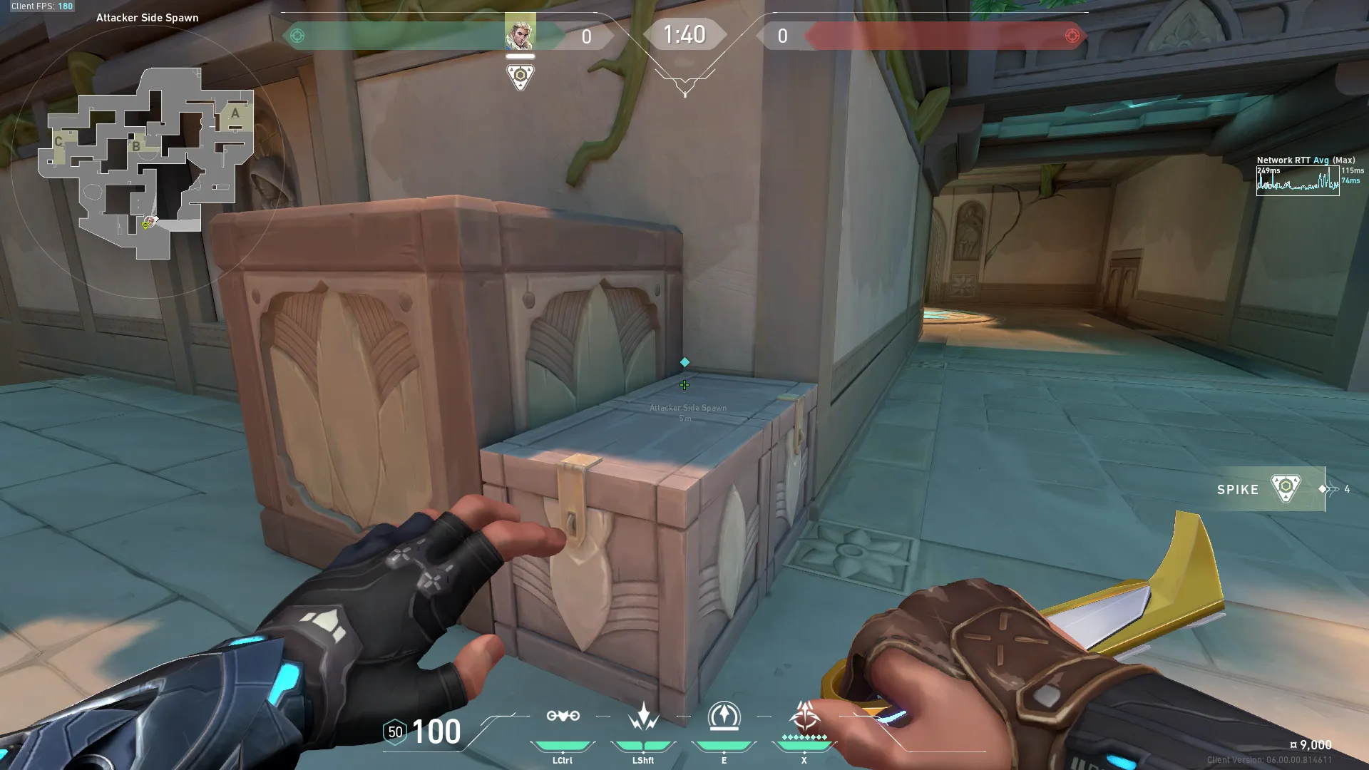Attacker Spawn to B Site Recon — Sova lineup on Lotus