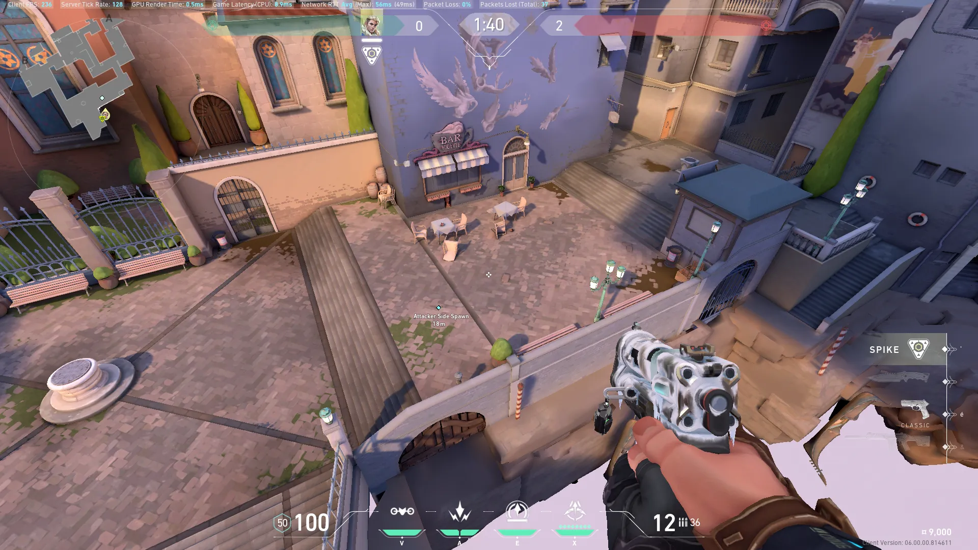 Ascent B Site Recon From T Spawn Rotation — Sova lineup on Ascent