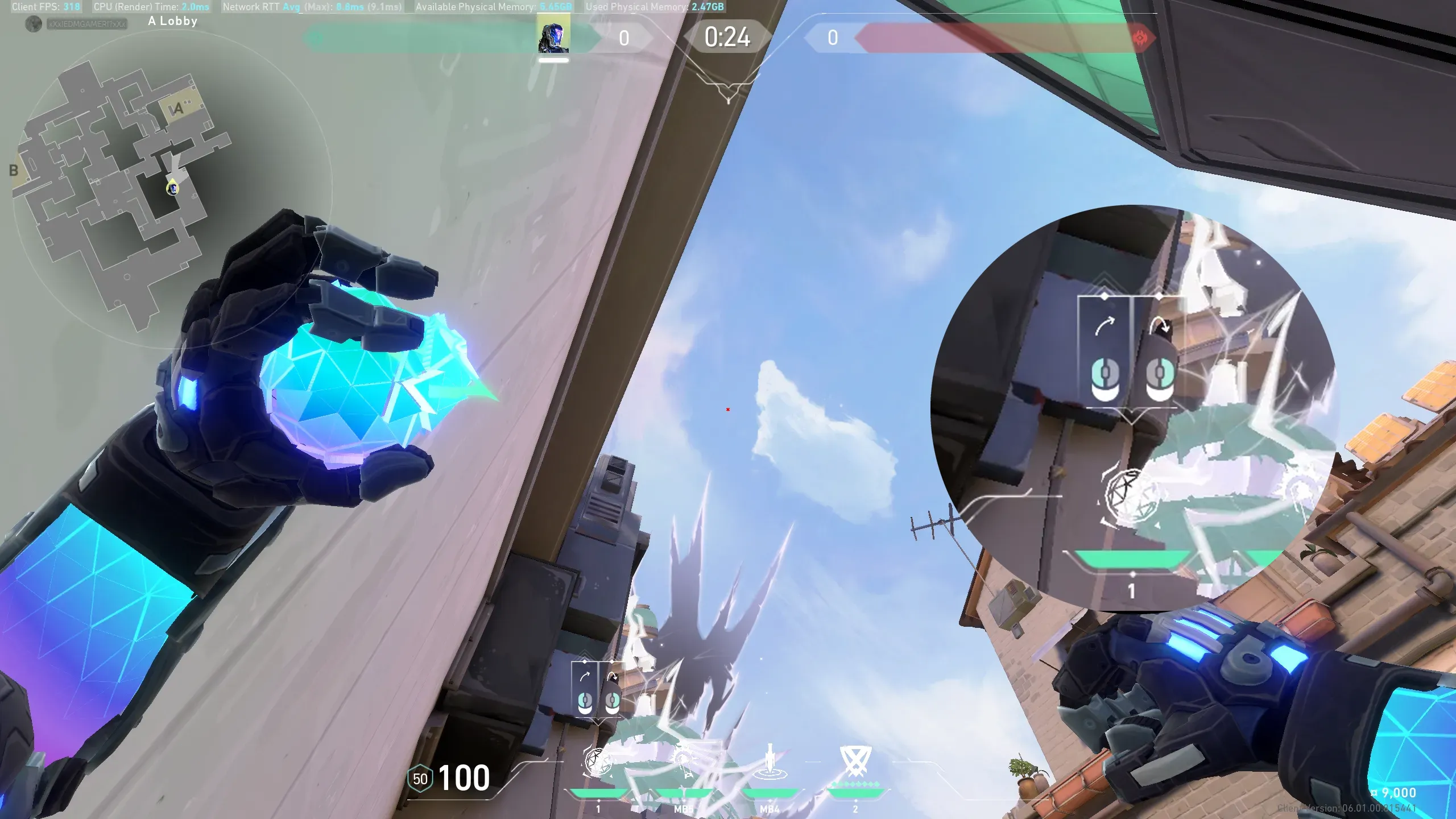 KAY/O Frag_Ment on Ascent Attack Site A — step 2 of 3: Aim — line up the shot