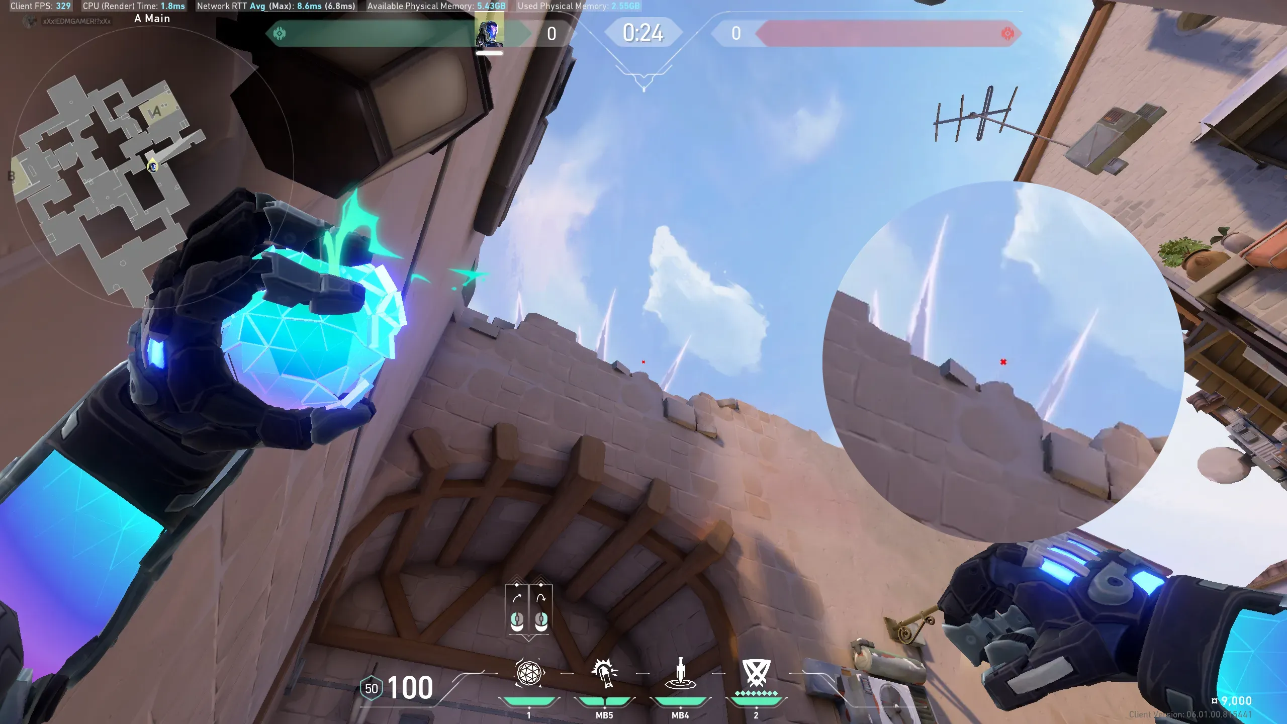 KAY/O Frag_Ment on Ascent Attack Site A — step 2 of 3: Aim — line up the shot