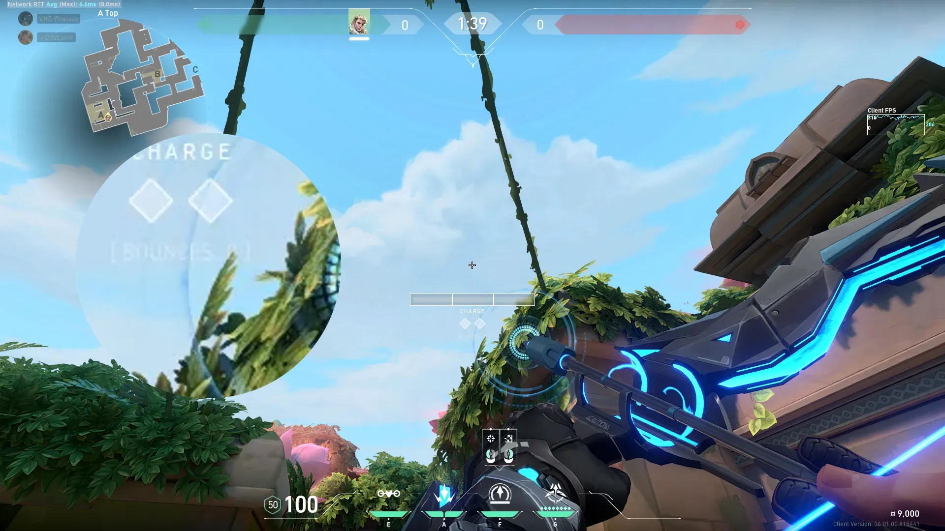 Sova Recon Bolt on Lotus Attack Site A — step 2 of 3: Aim — line up the shot