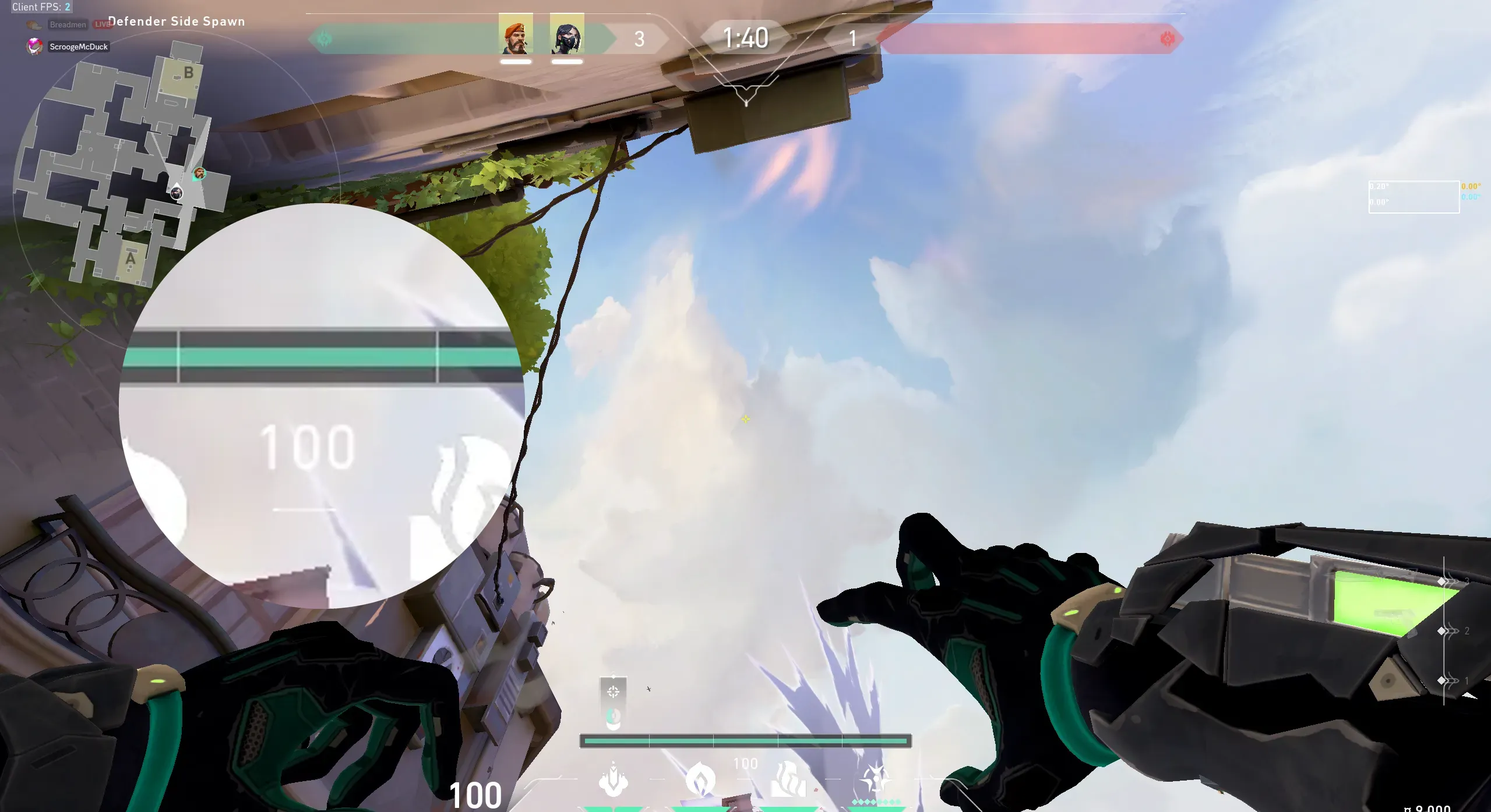 Viper Snake Bite on Ascent Defense Site B — step 2 of 3: Aim — line up the shot