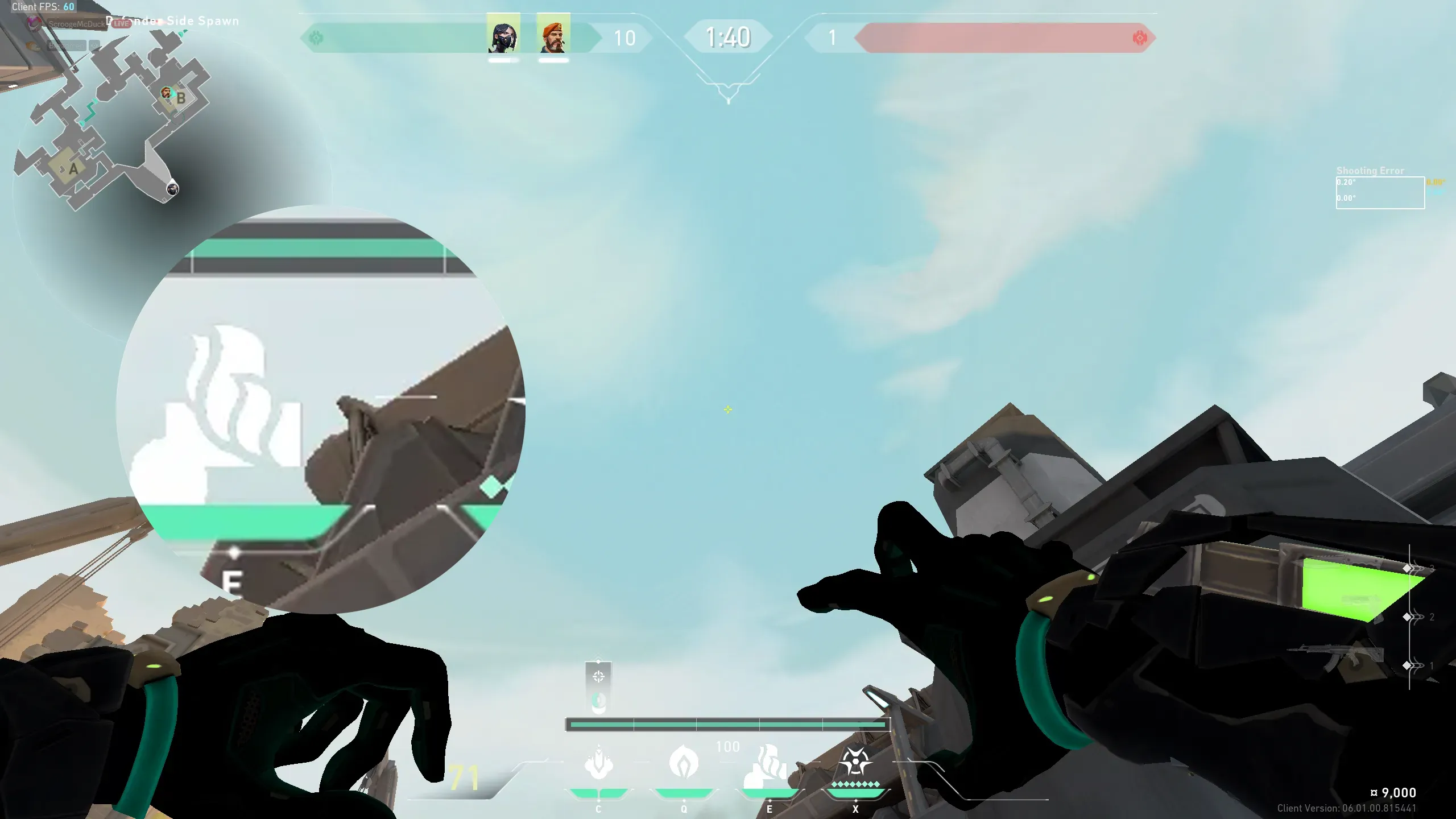Viper Snake Bite on Bind Defense Site B — step 2 of 3: Aim — line up the shot