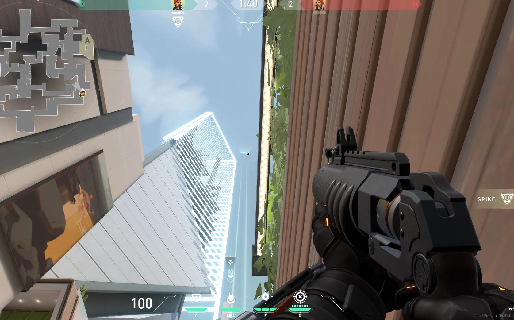 Brimstone Incendiary on Split Defense Site A — step 2 of 4: Aim — line up the shot