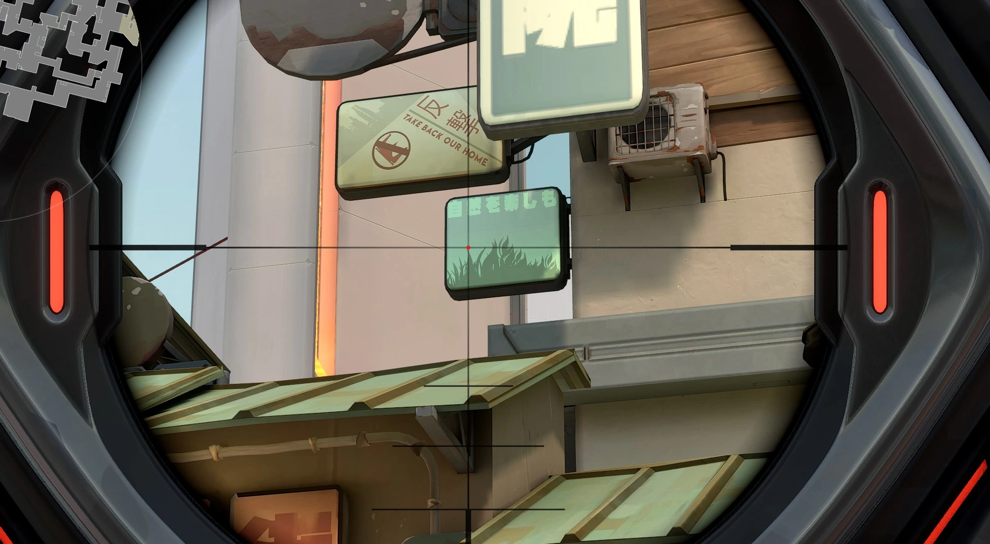 Brimstone Incendiary on Split Defense Site B — step 3 of 4: Aim — line up the shot