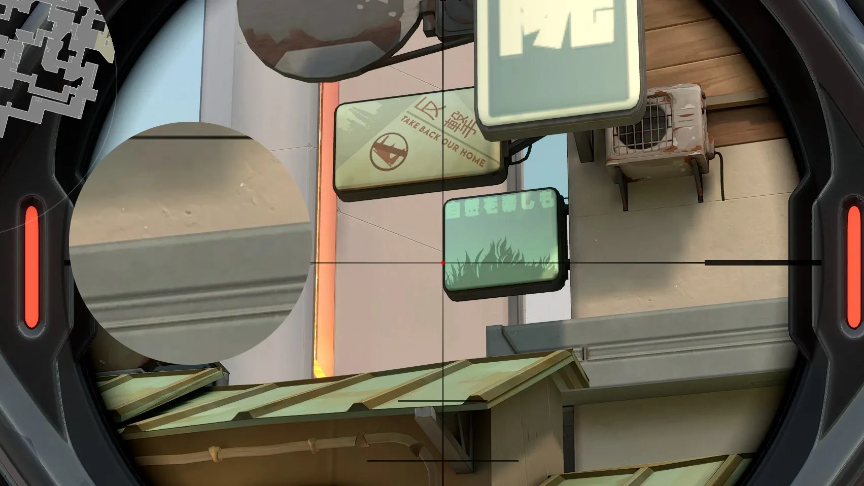 Brimstone Incendiary on Split Defense Site B — step 3 of 4: Aim — line up the shot