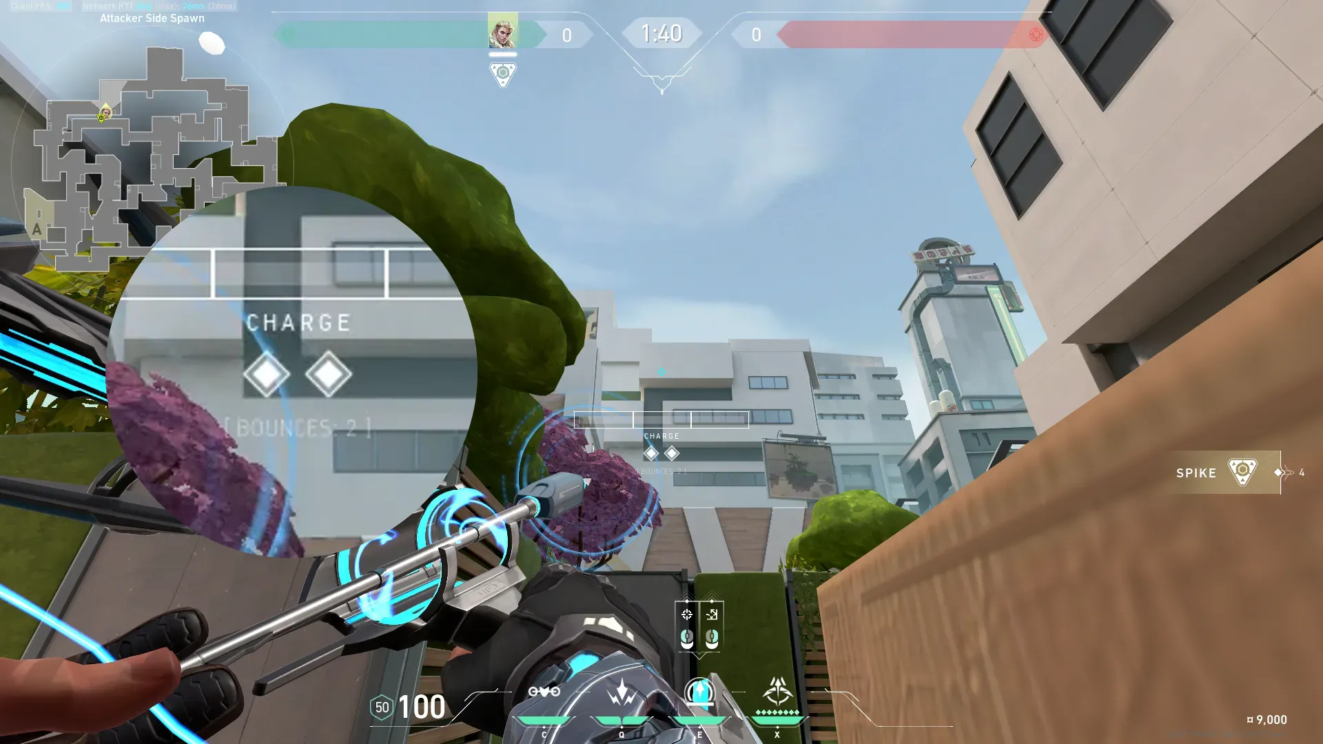 Sova Recon Bolt on Split Attack Site A — step 2 of 3: Aim — line up the shot