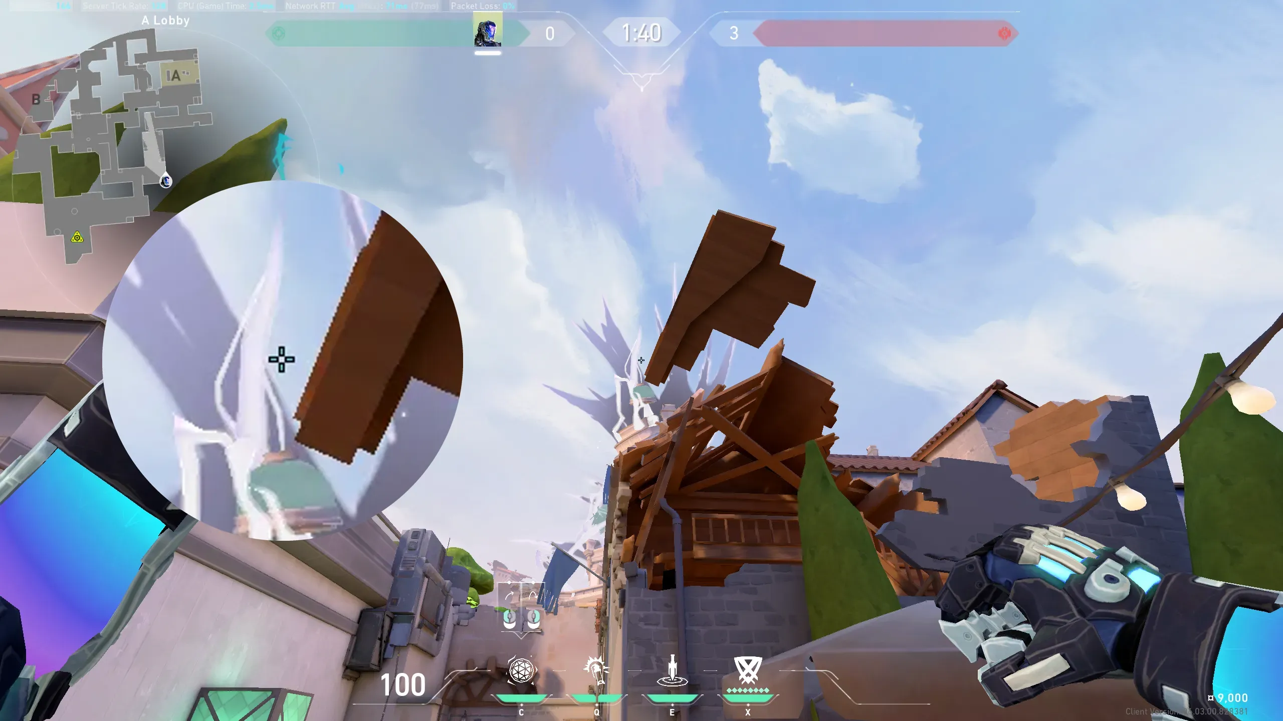 KAY/O Frag_Ment on Ascent Attack Site A — step 2 of 3: Aim — line up the shot